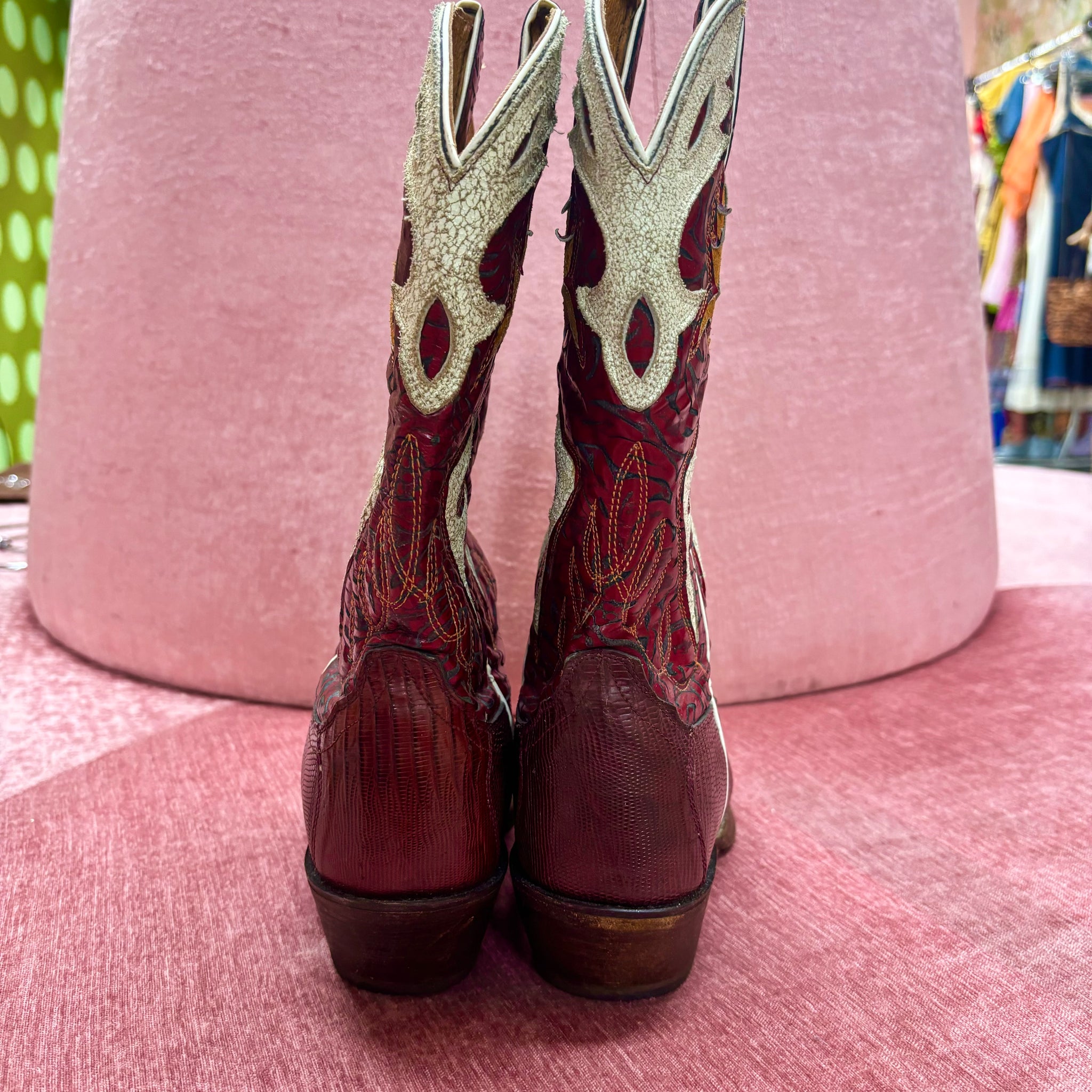 Frye Red Leather Cowboy Boots