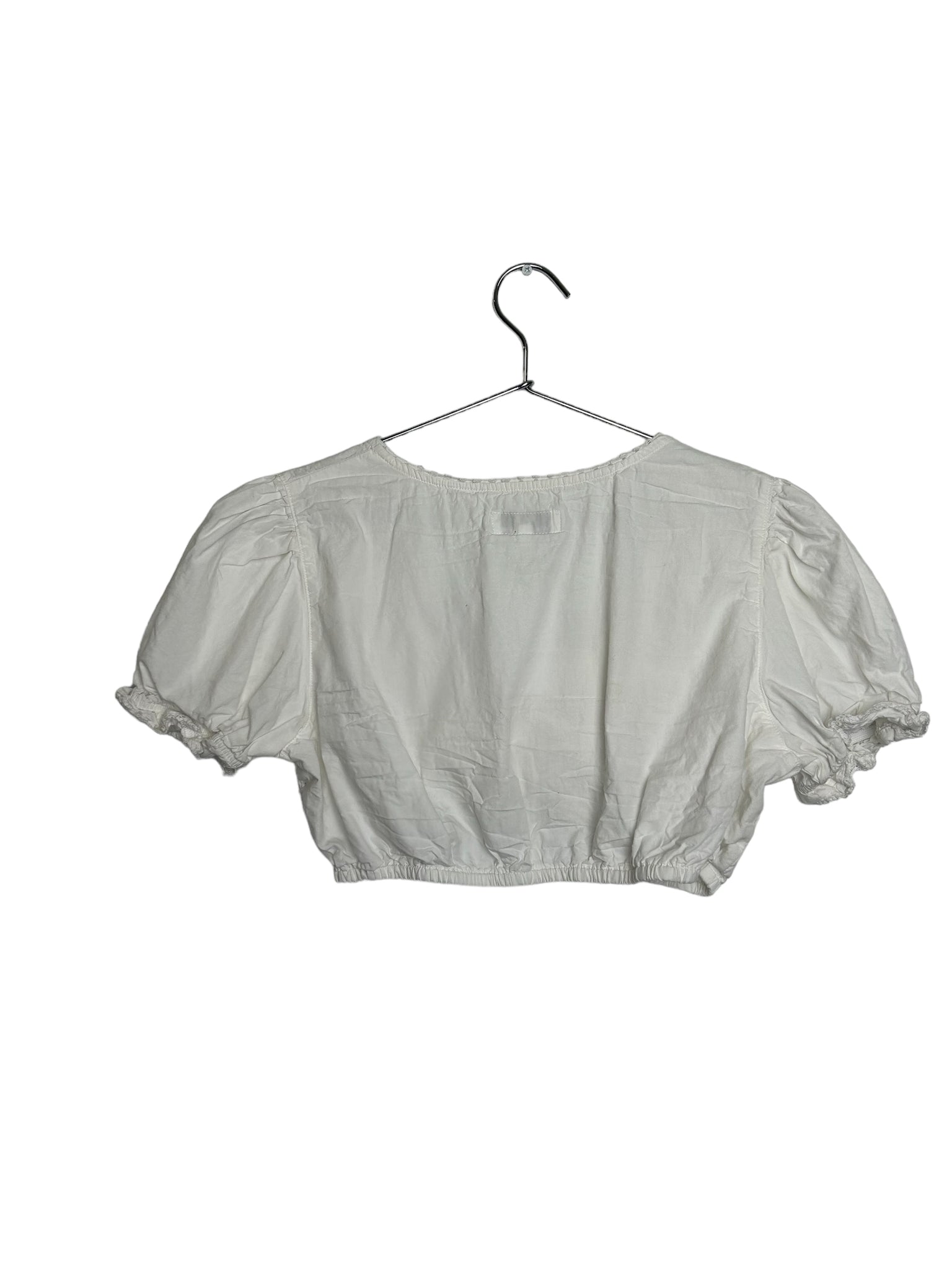 White Cottage Core Cropped Blouse