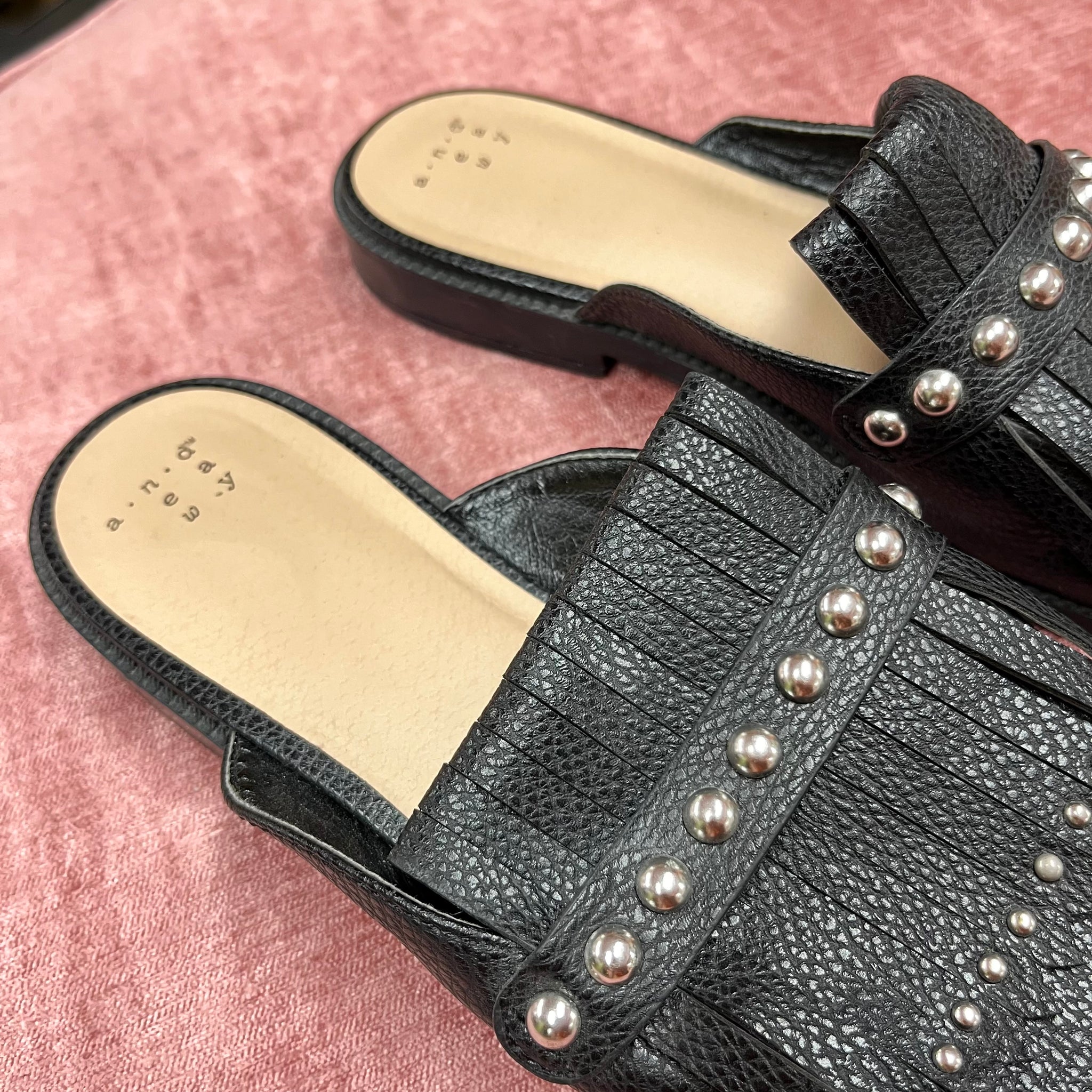 Black Mules with Studs