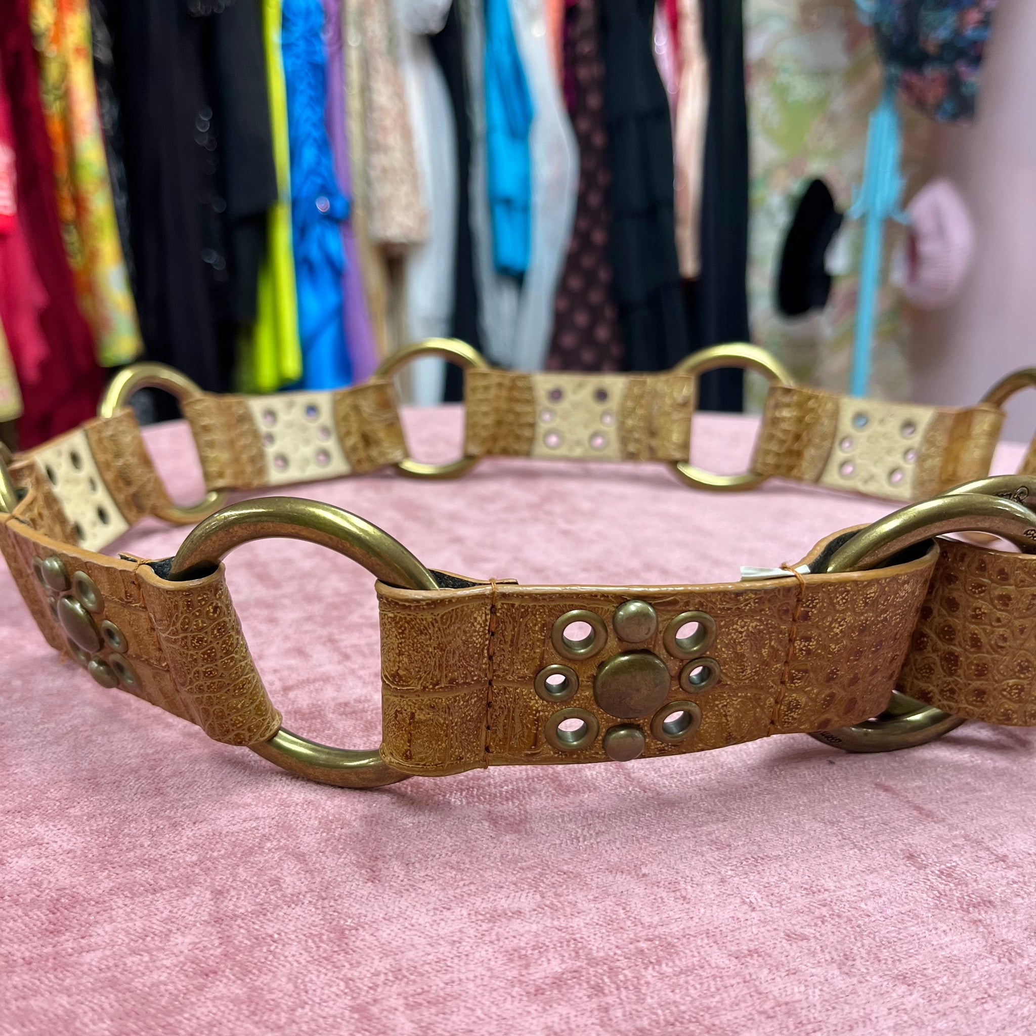 Eyelet O Ring Tan belt