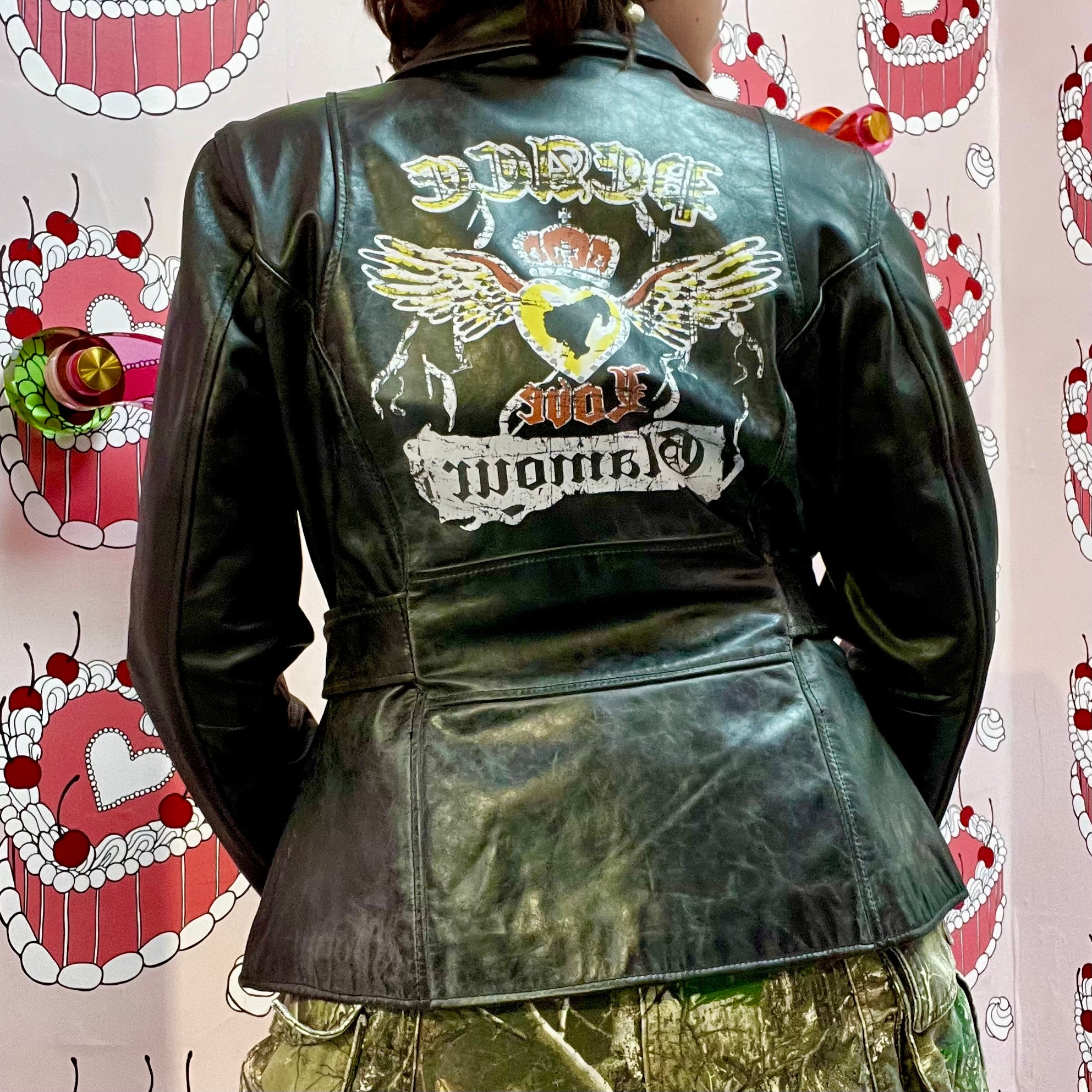 INC Leather Jacket with Graphic