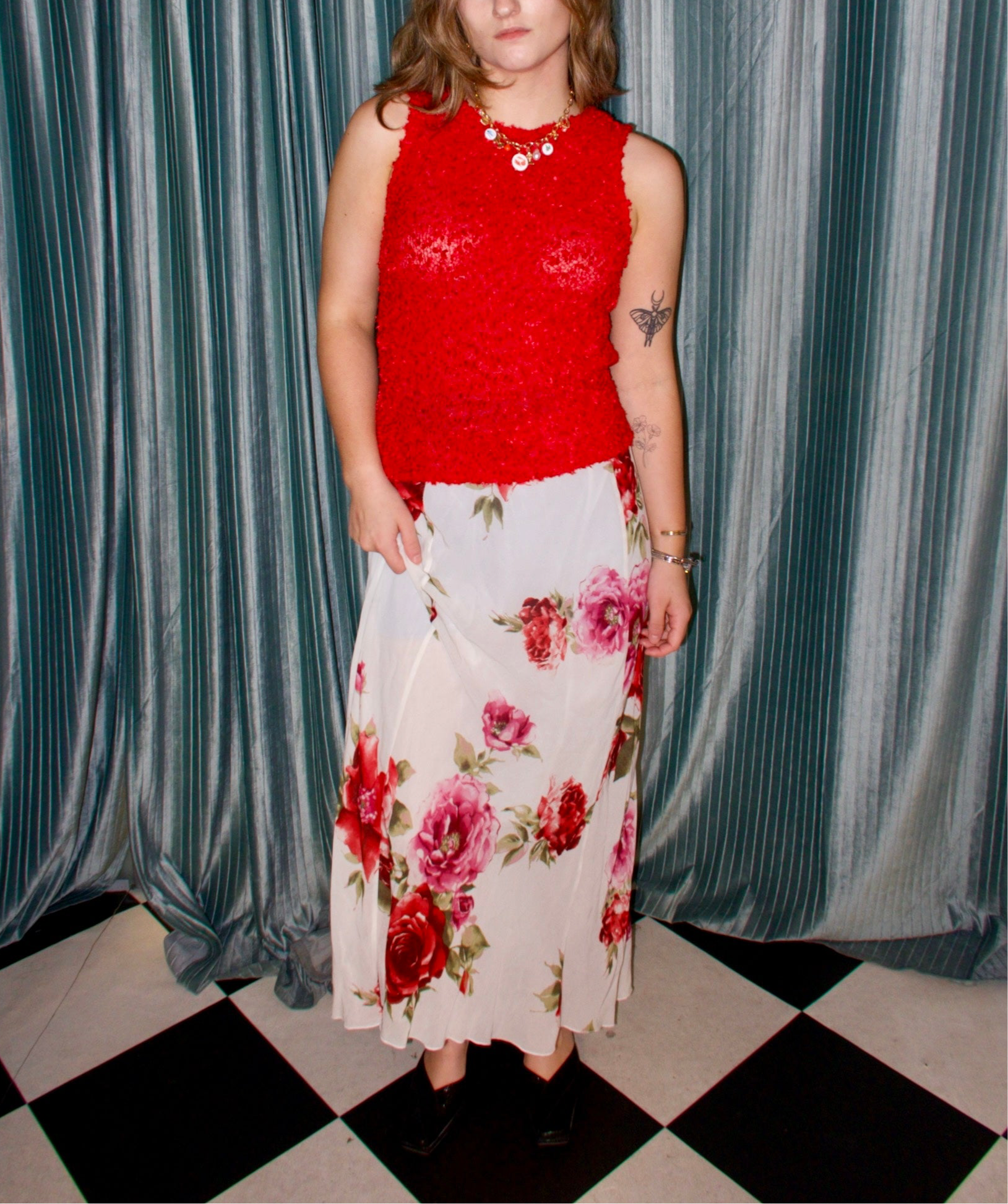 Vintage Floral Maxi Skirt