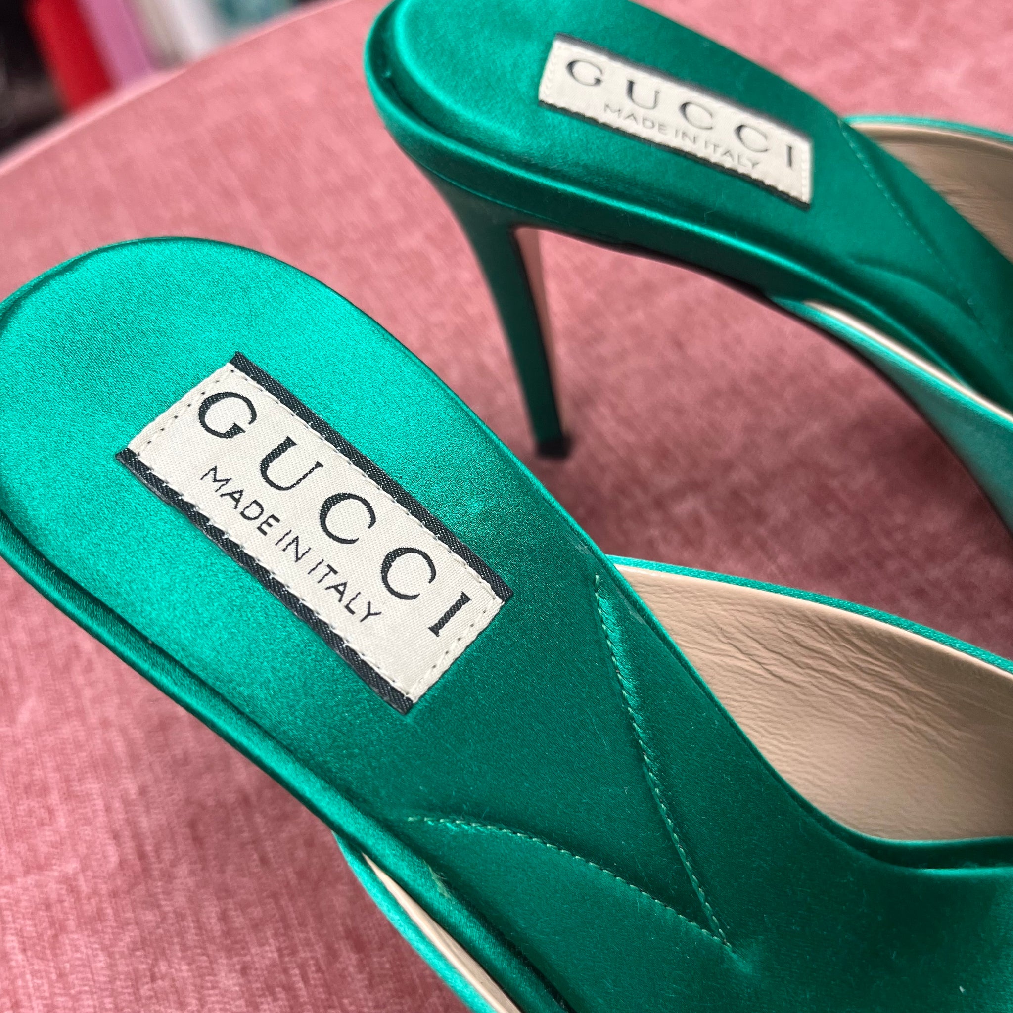 Emerald Gucci Slippers - Consignment