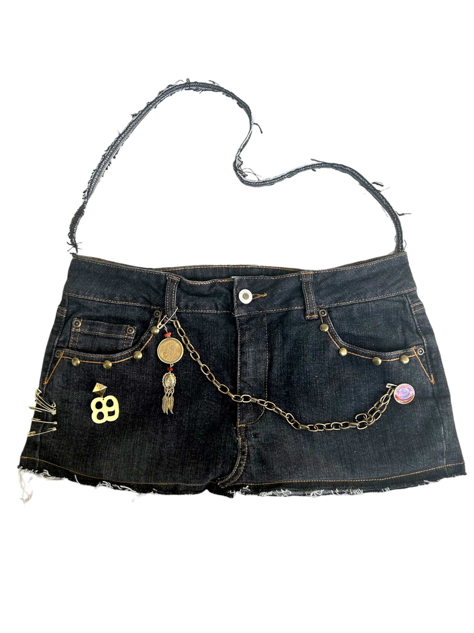 Vaed Black Denim Embellished Purse