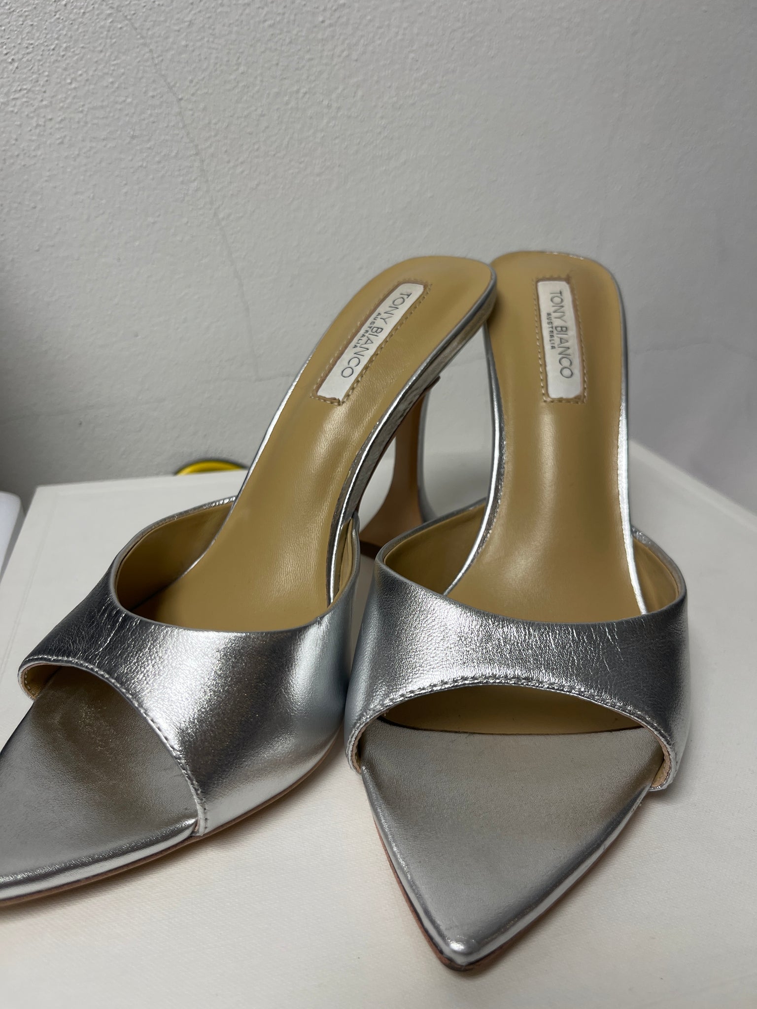 Tony Bianco silver heels