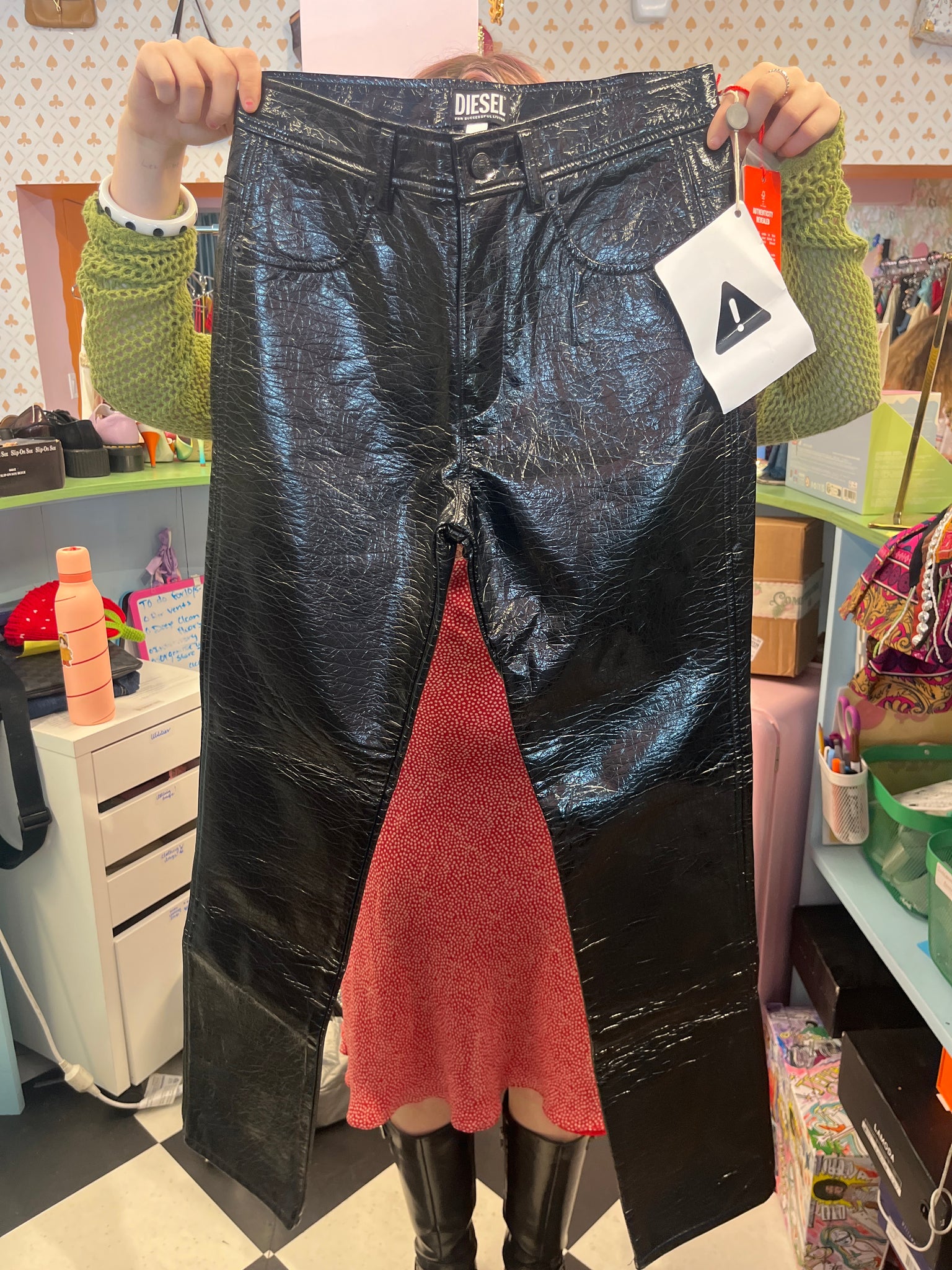 Diesel Leather pants, medium - Consignment