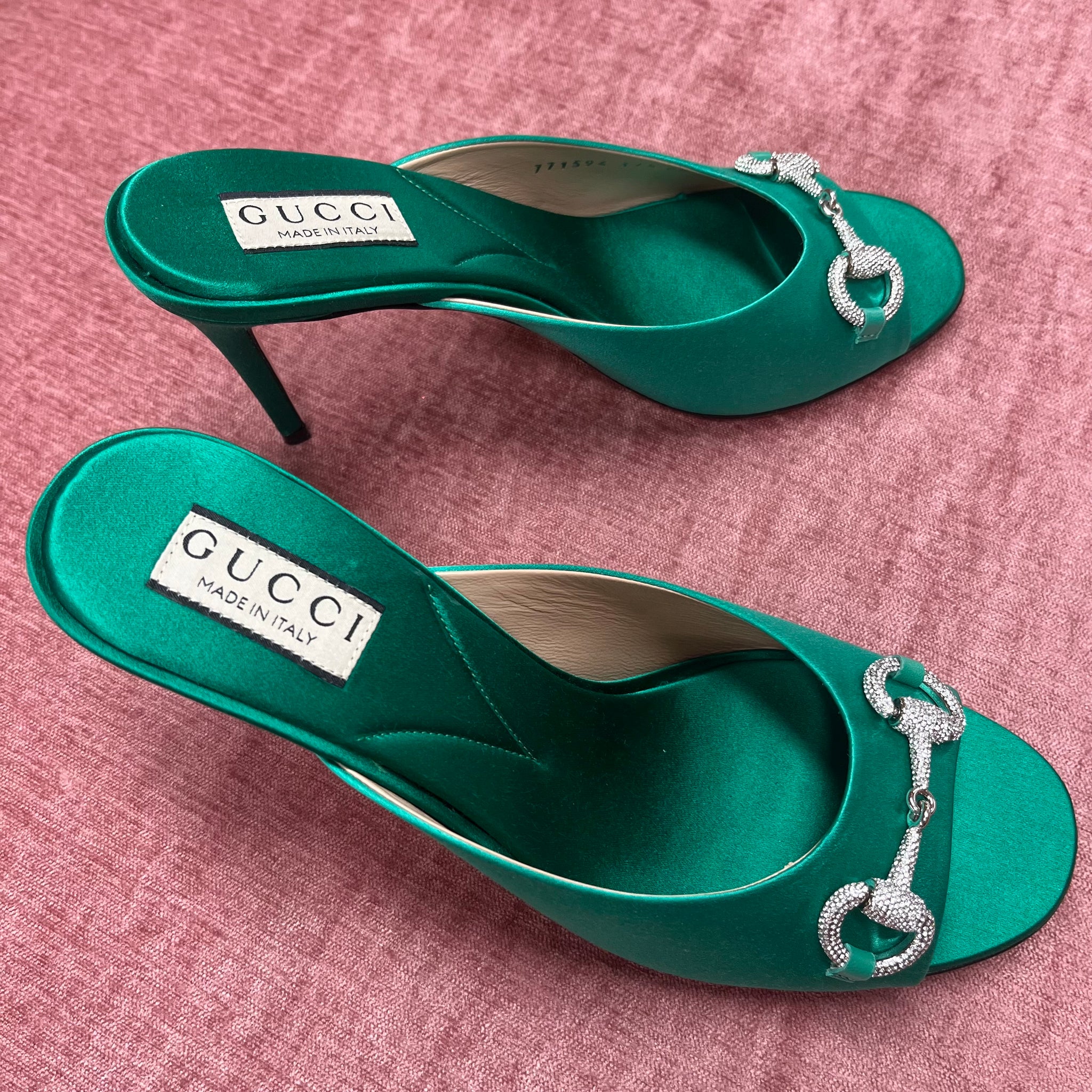 Emerald Gucci Slippers - Consignment