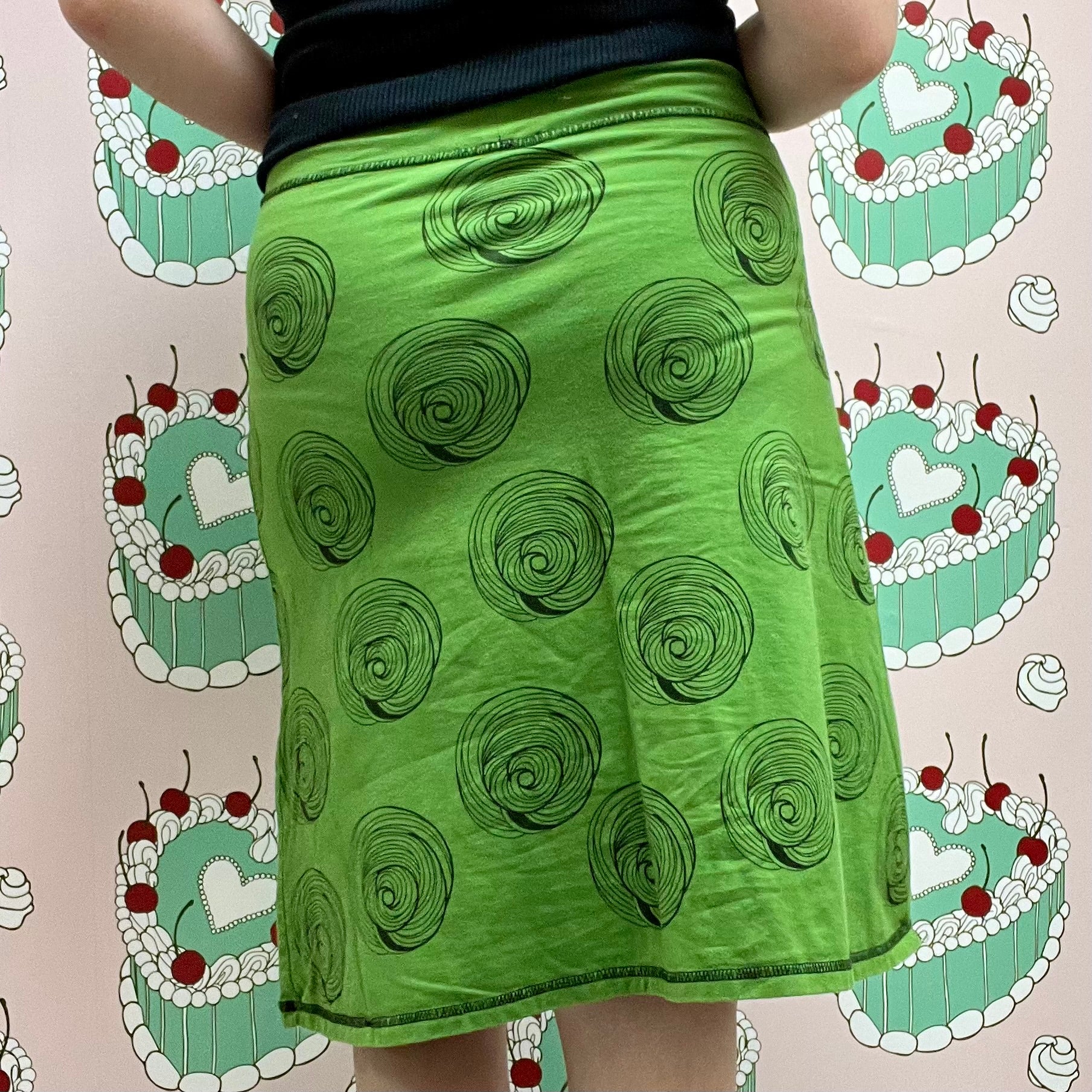 Green Face Graphic Skirt