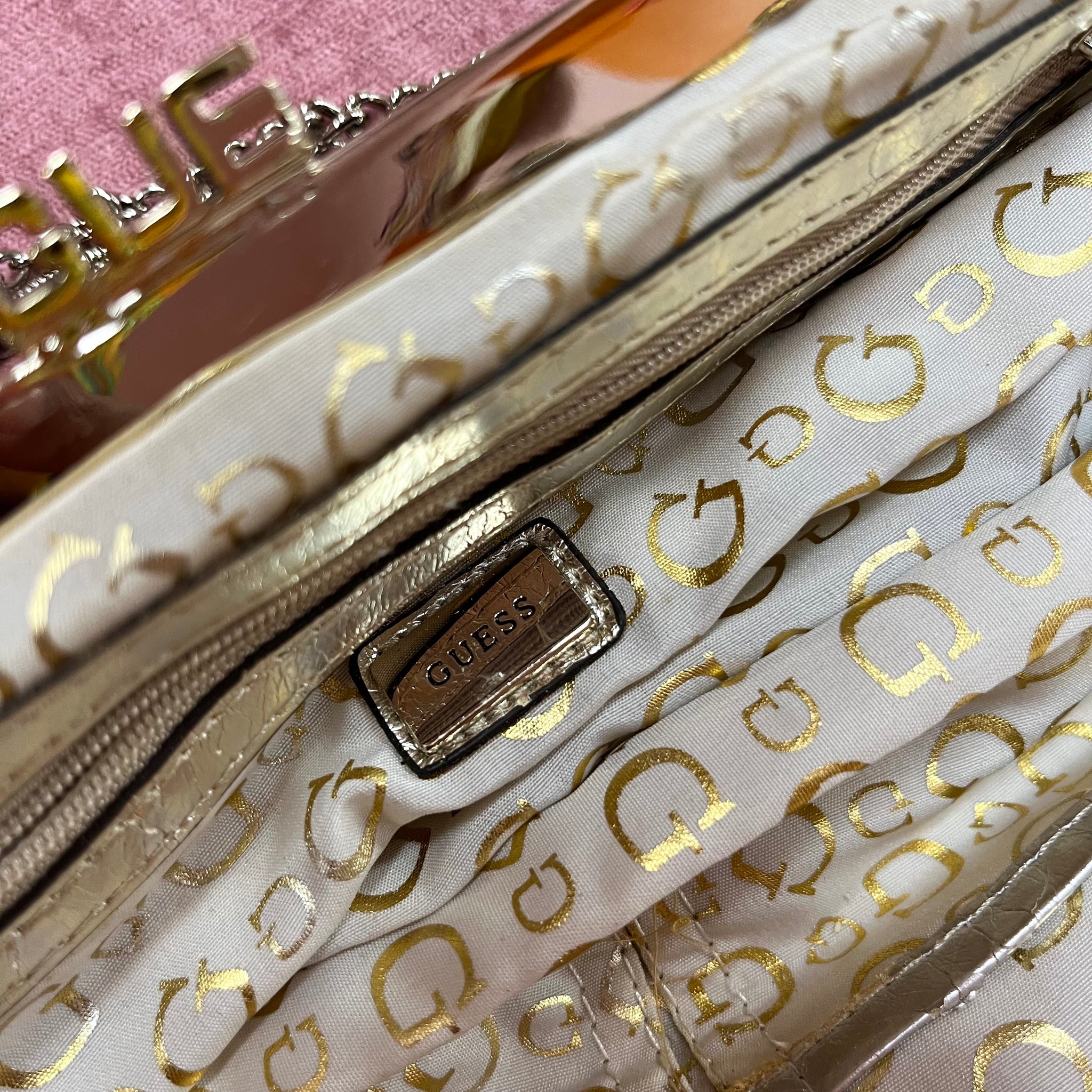 Guess Floral Diamanté Clutch Bag