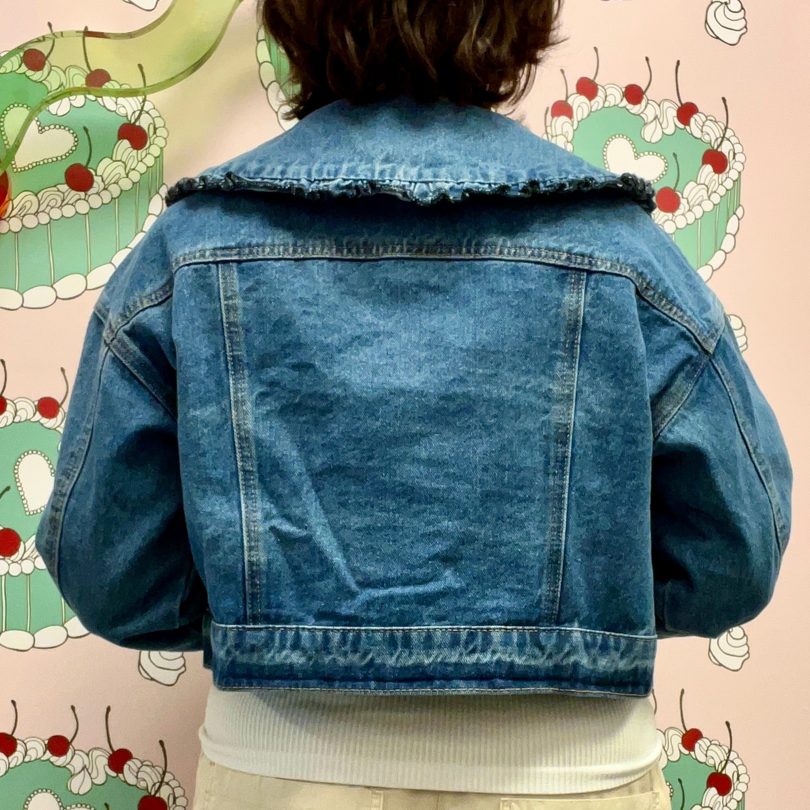 Sweet Rain Collared Denim Jacket