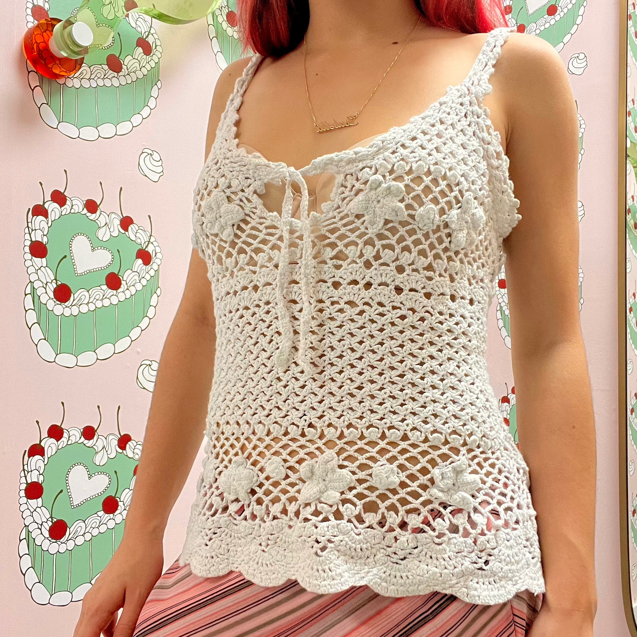 White Crochet Vest