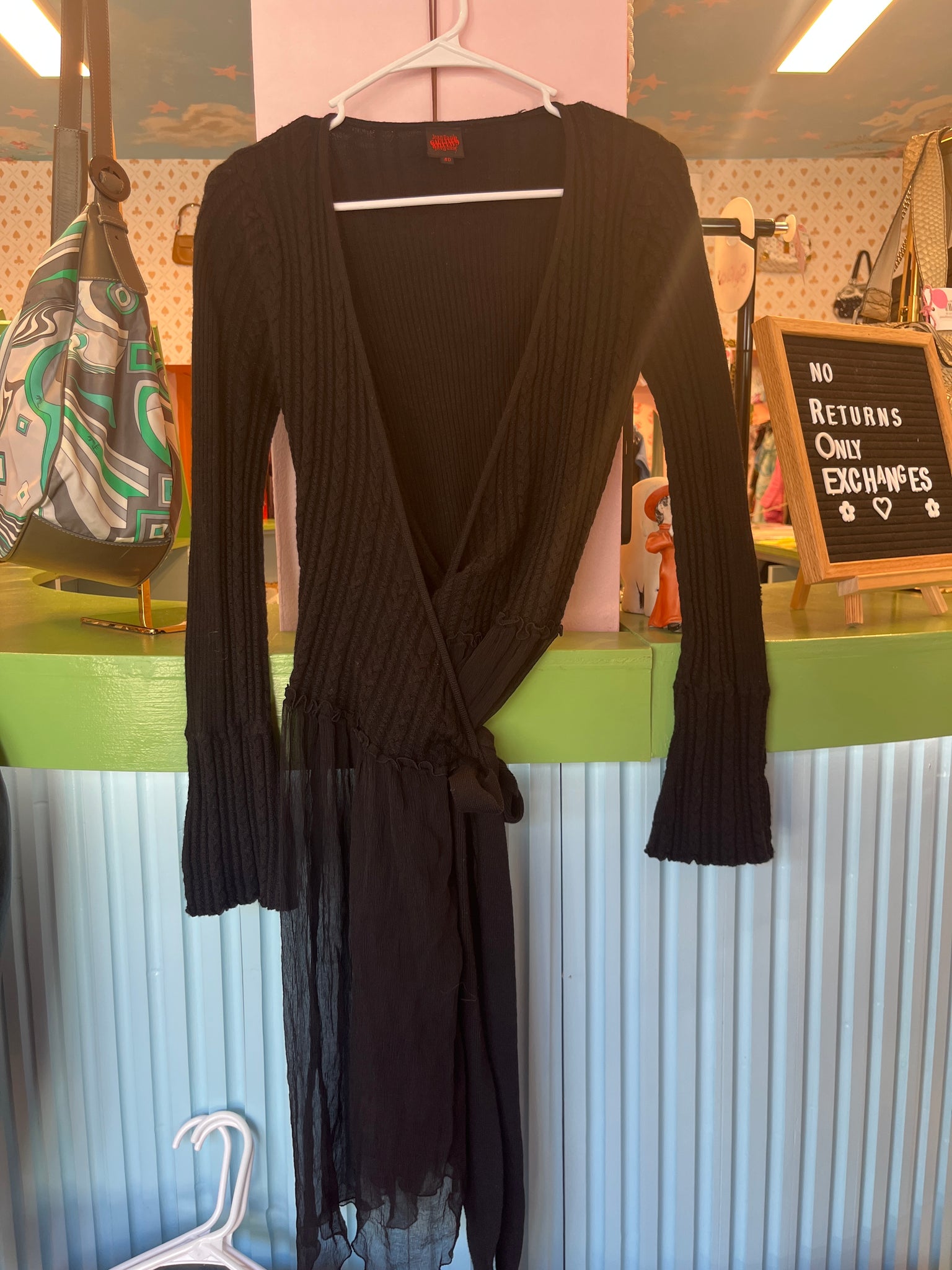 Jean Paul Gaultier black wrap dress - consignment