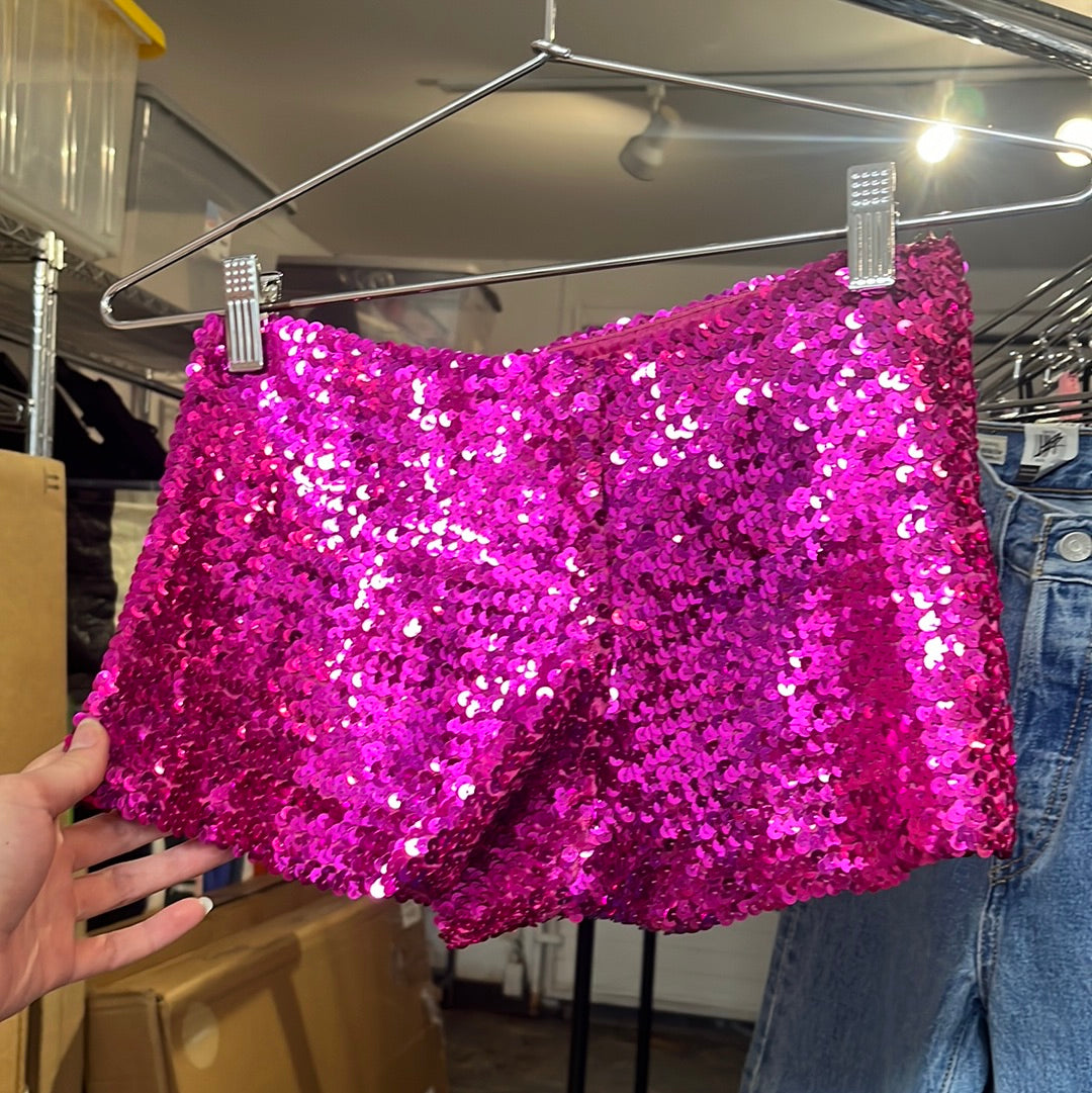 Hot Pink Sequin Shorts