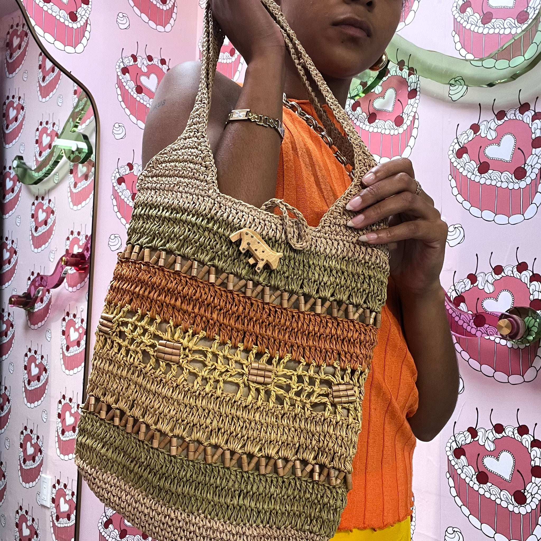 Crochet Earthy Tone Tote Bag