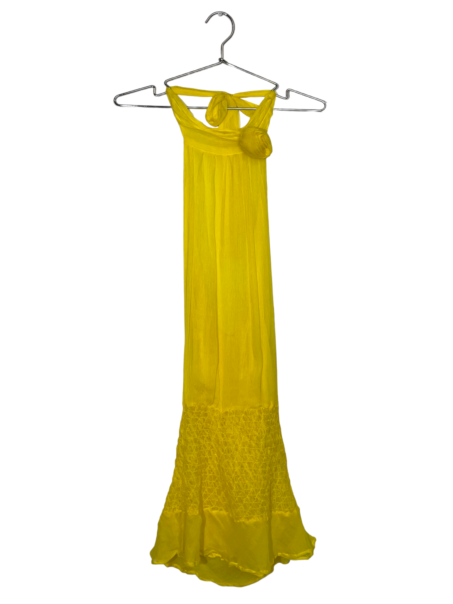 Silk Yellow Halter Dress