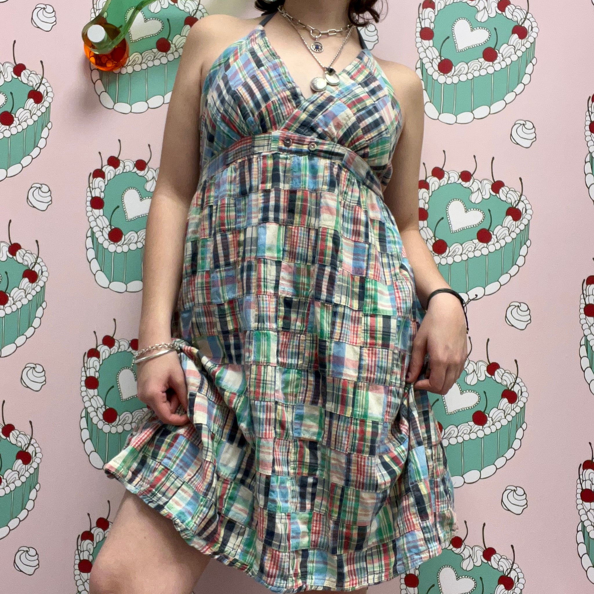 Plaid Halter Dress