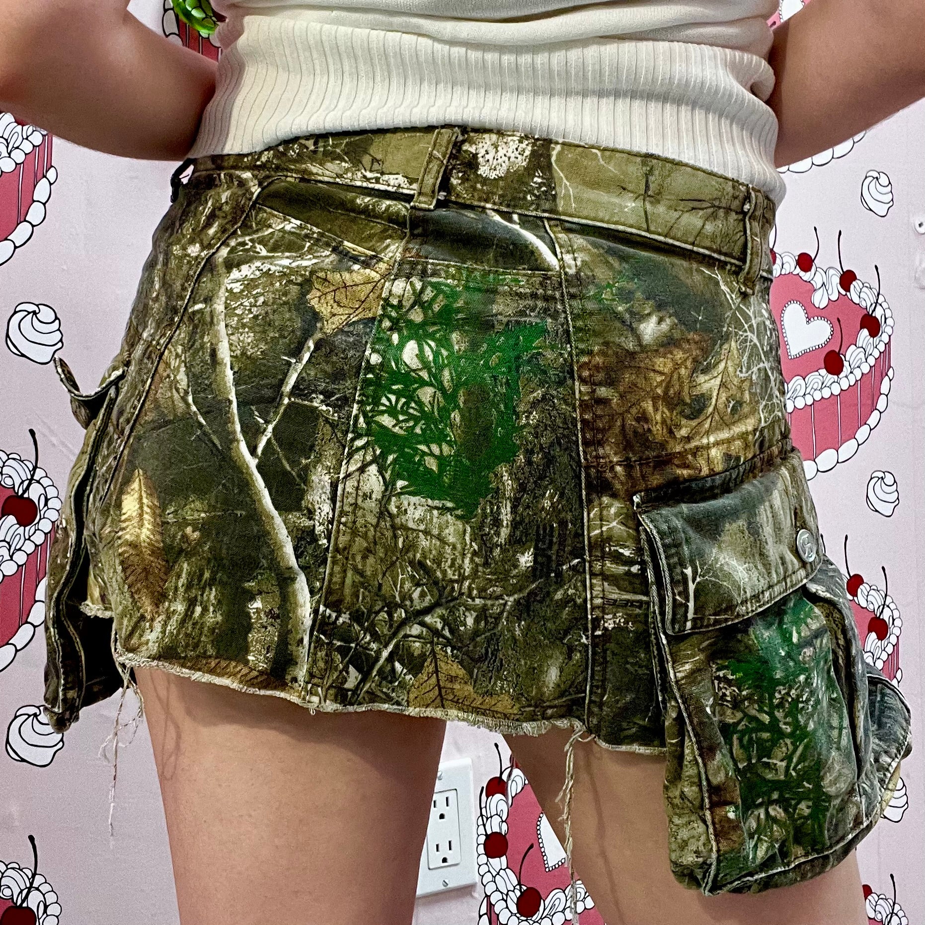 ReVice Camo Print Mini Skirt