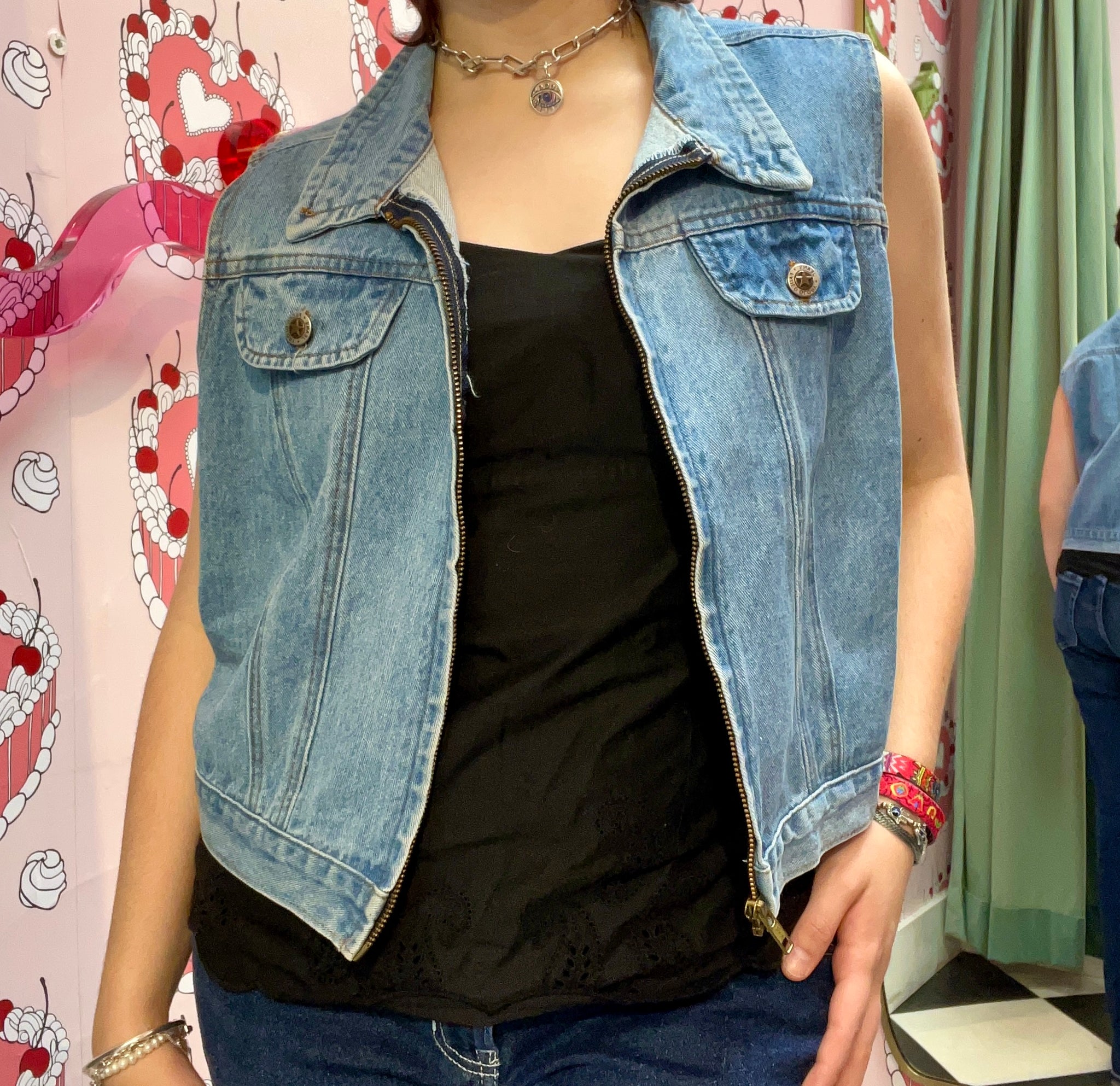 Medium Wash Denim Vest