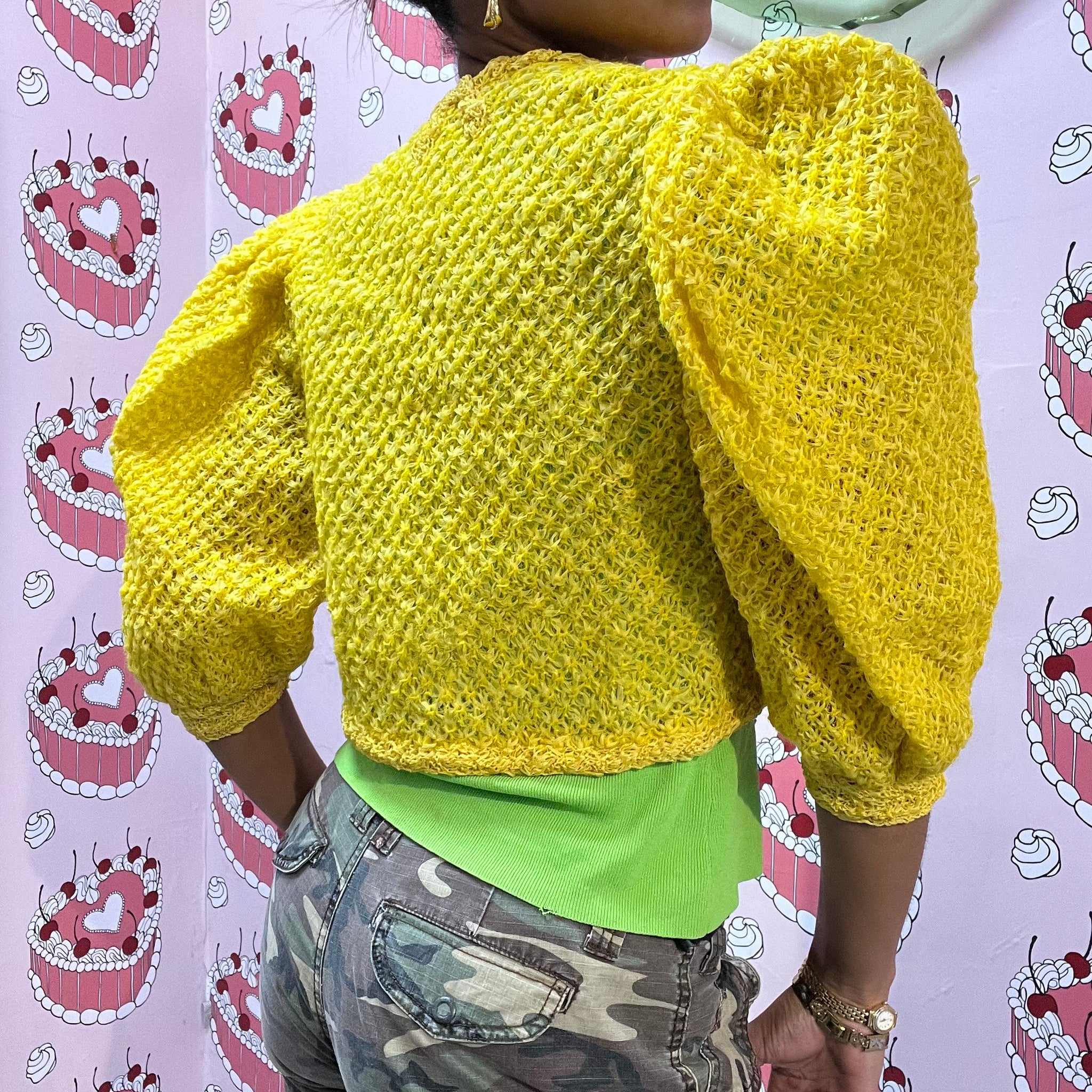 Yellow Hand Knit Bolero