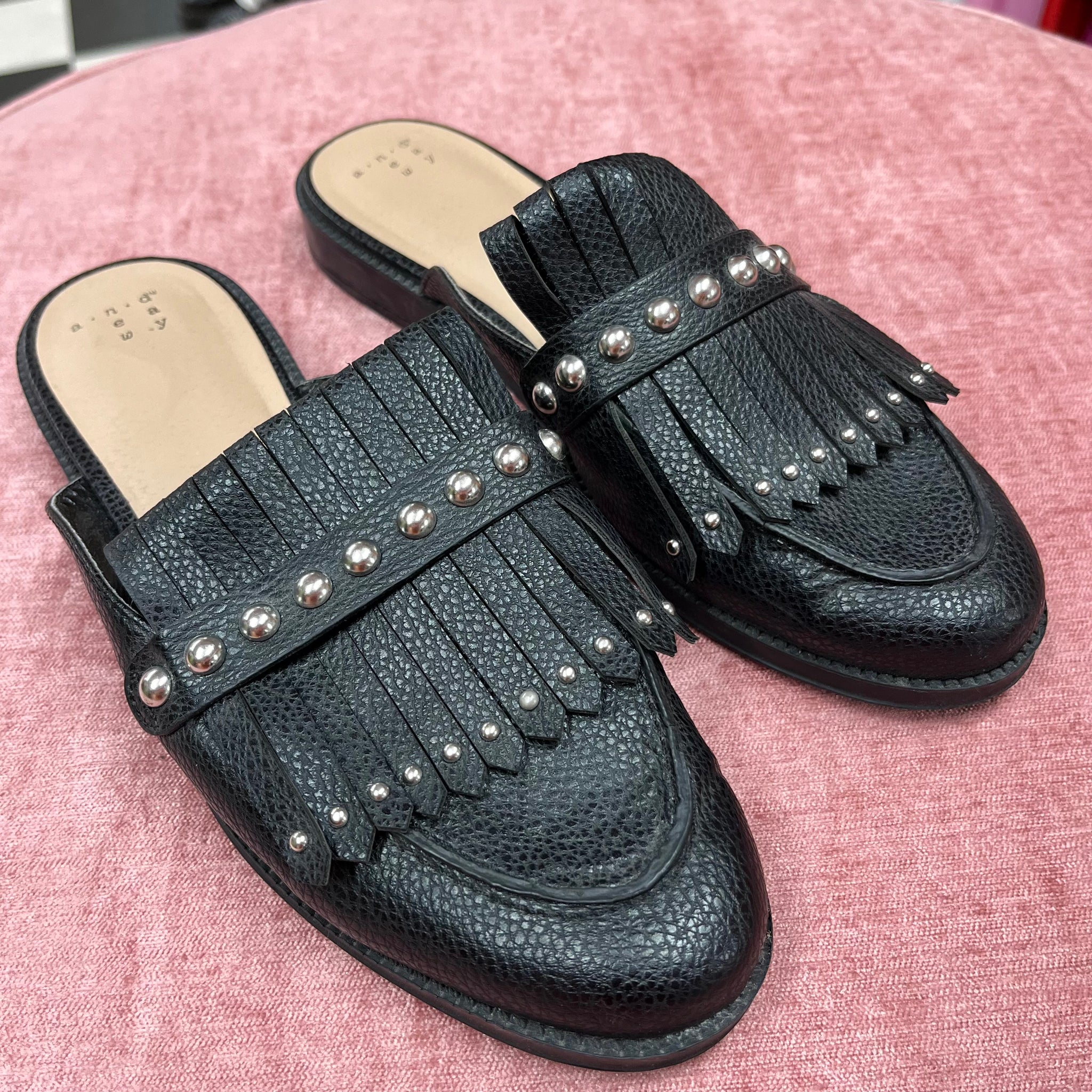 Black Mules with Studs