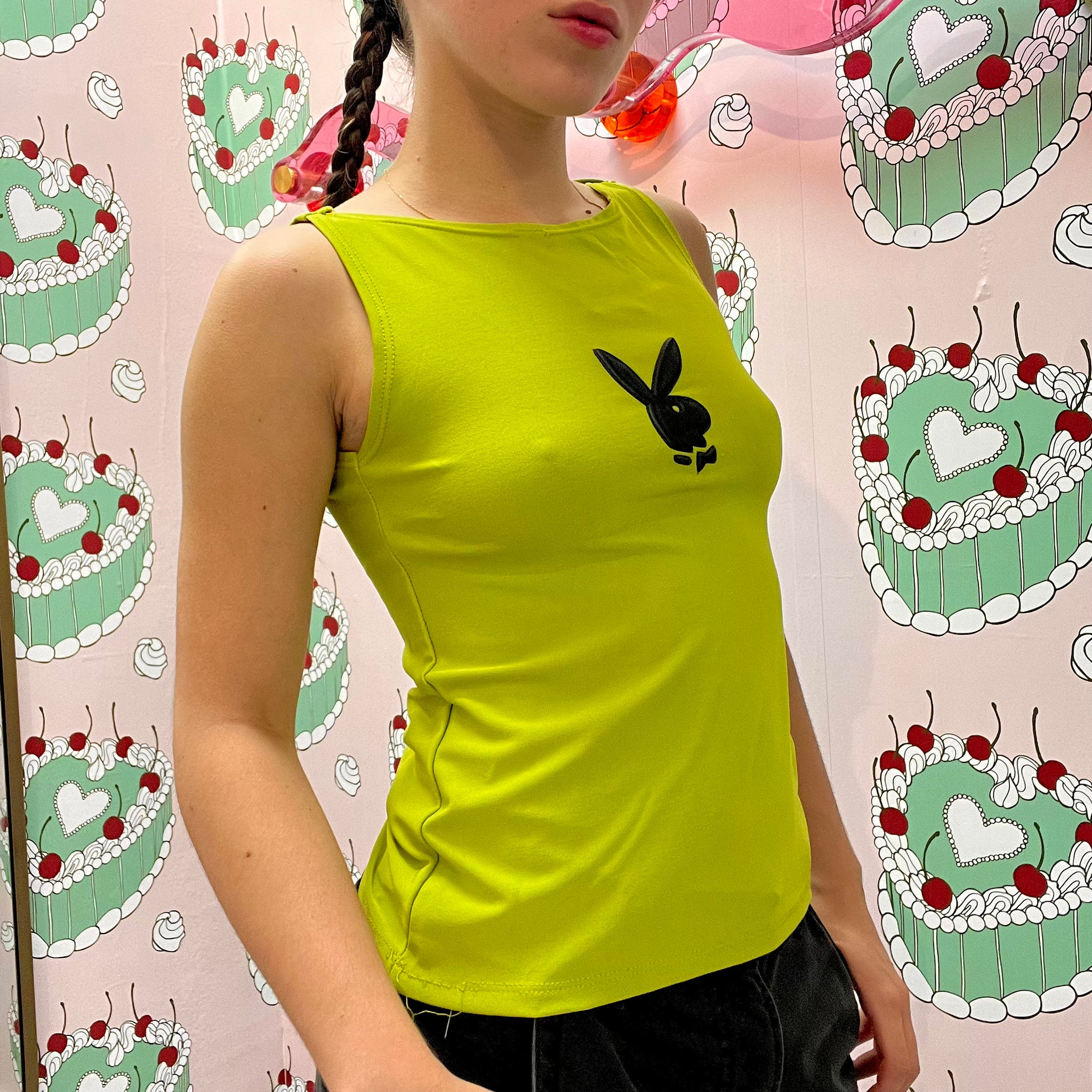 Green Playboy Top