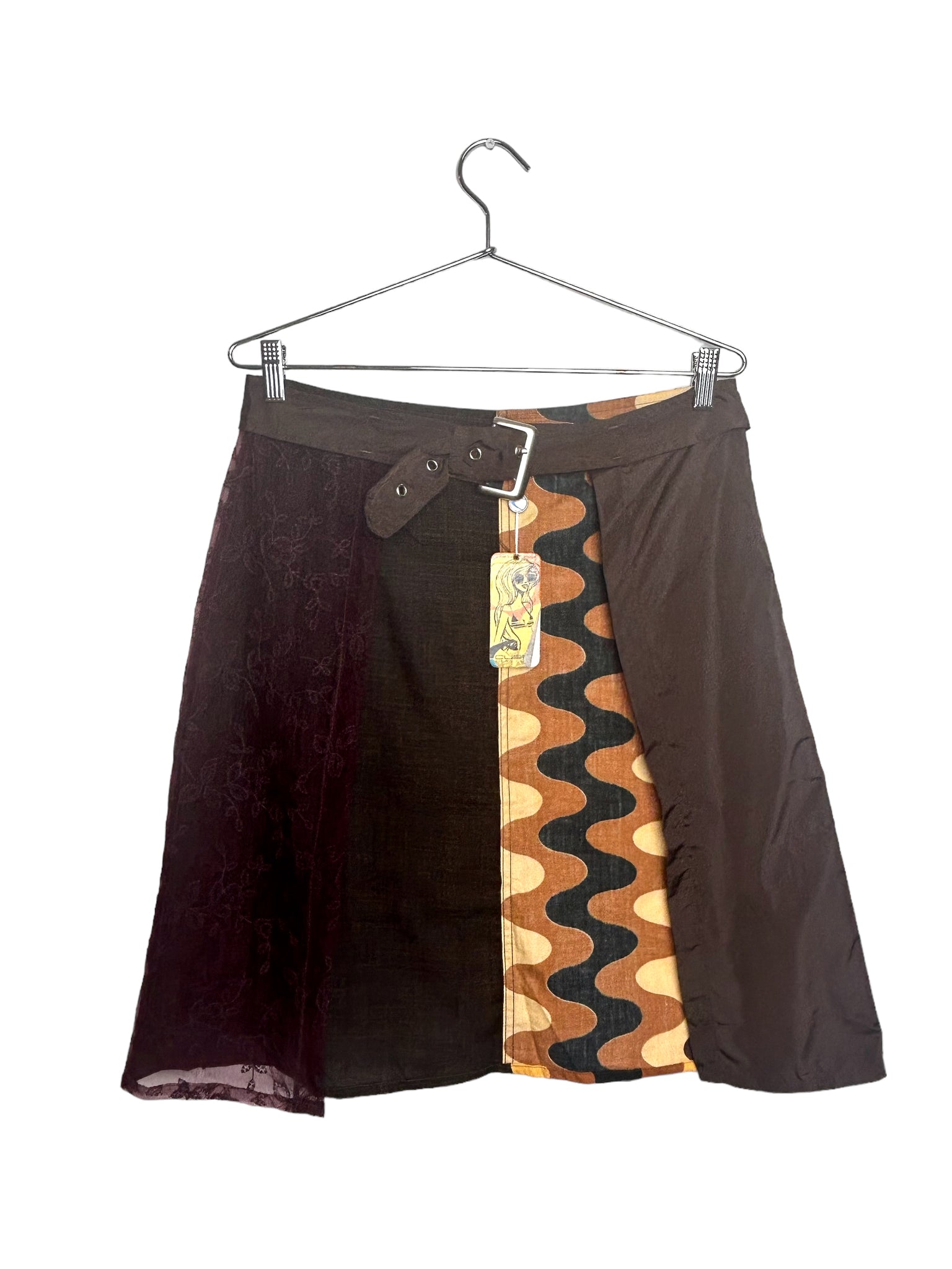 Custo Brown Wrap Half Skirt