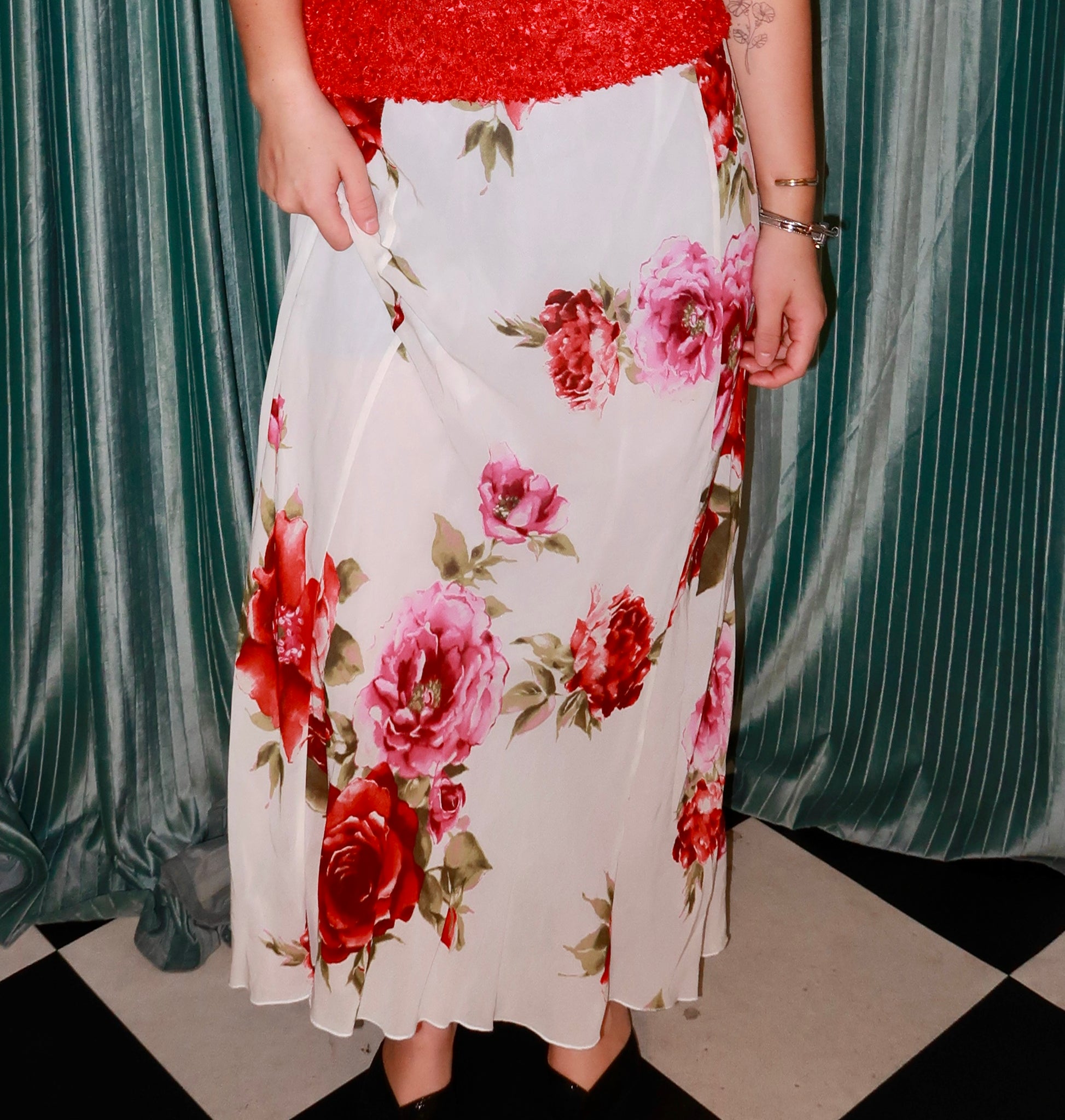 Vintage Floral Maxi Skirt