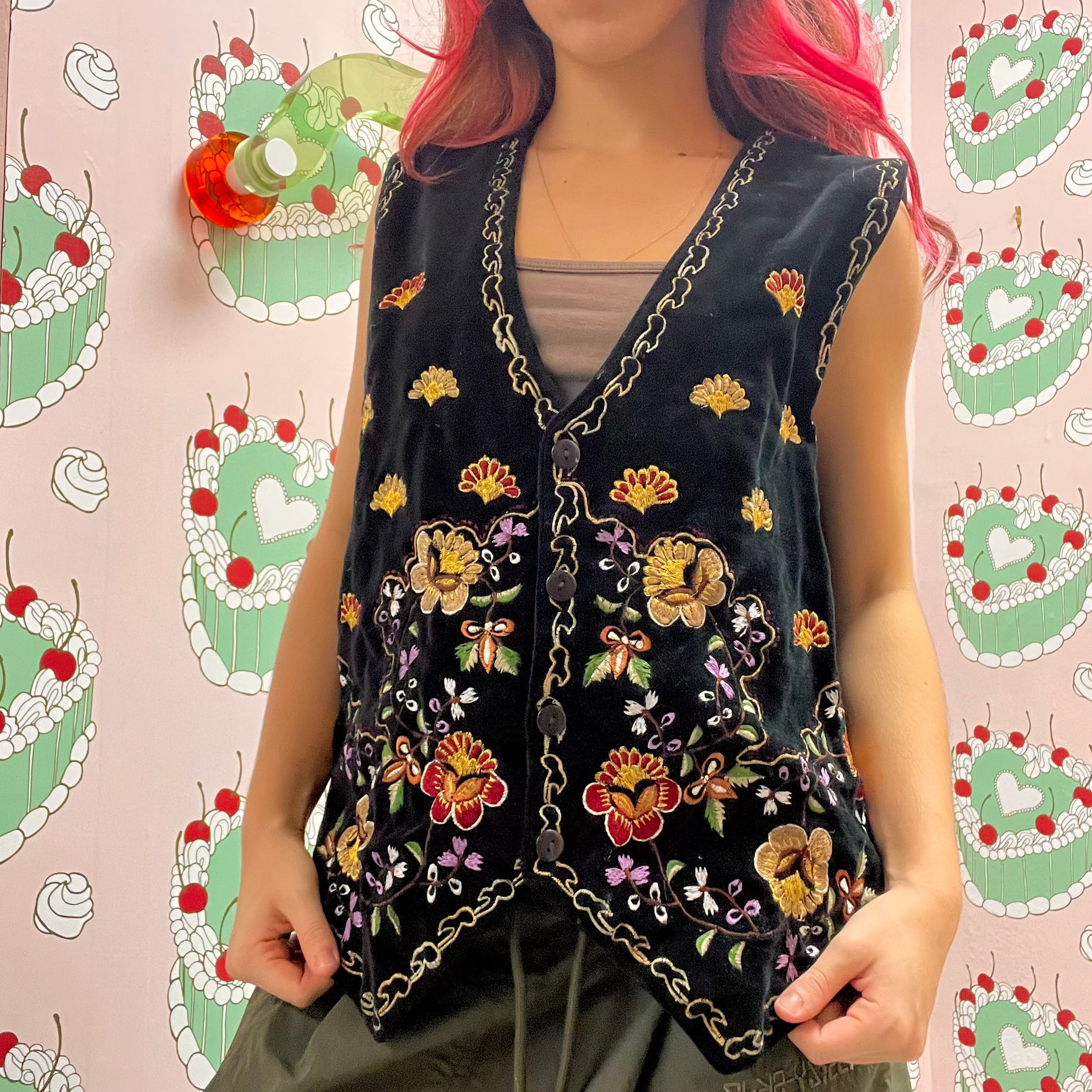 Floral Embroidered Vest