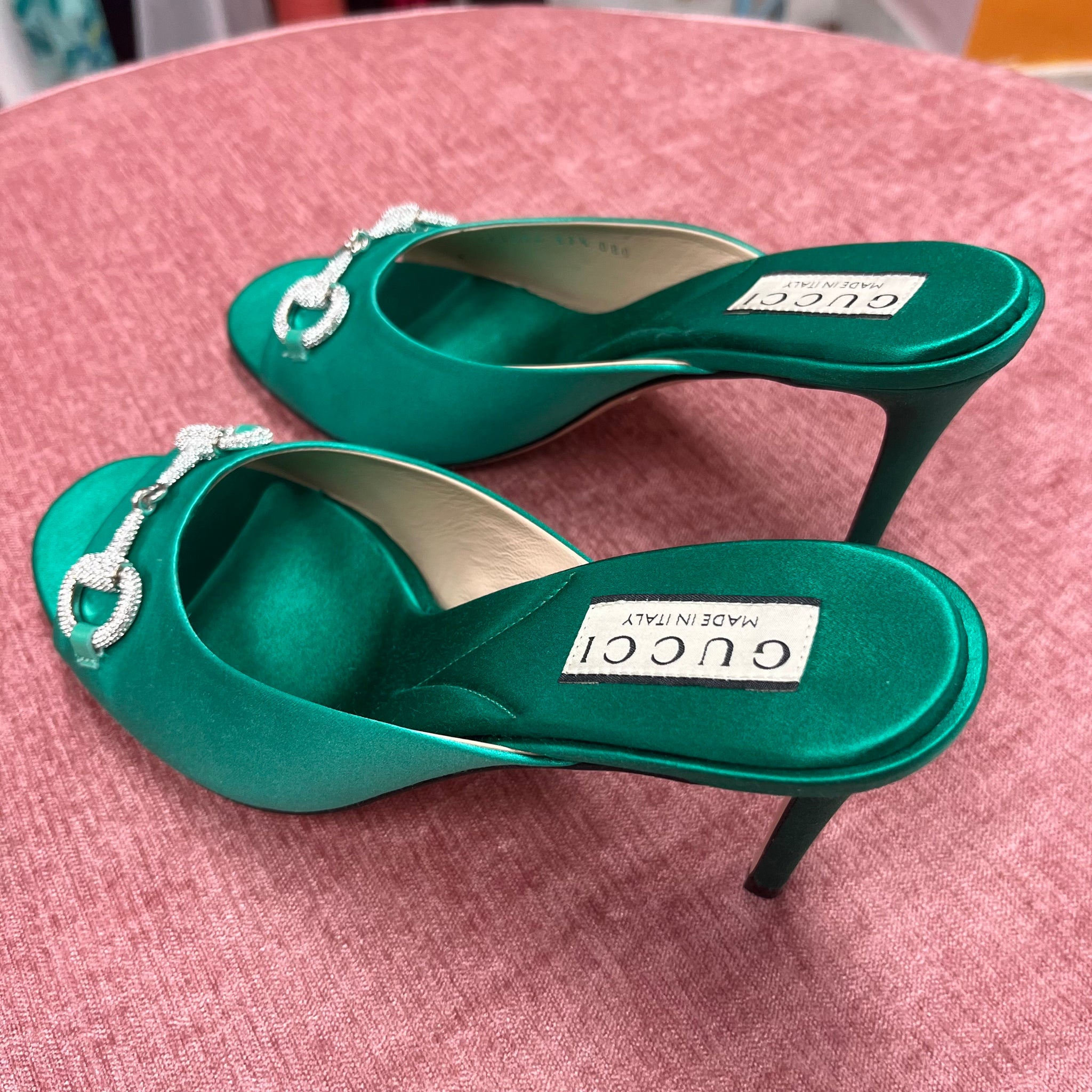 Emerald Gucci Slippers - Consignment