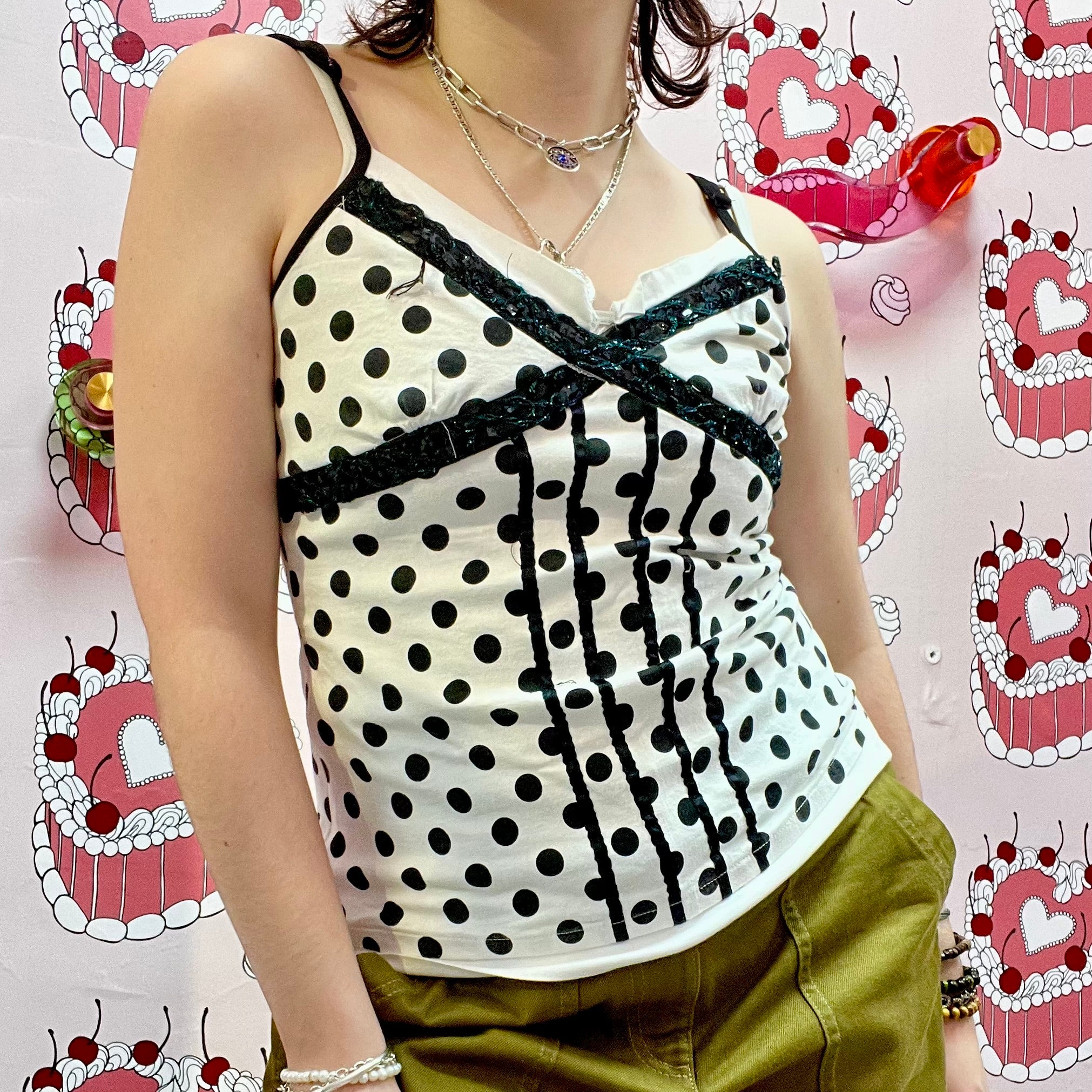 Polka dot camisole top