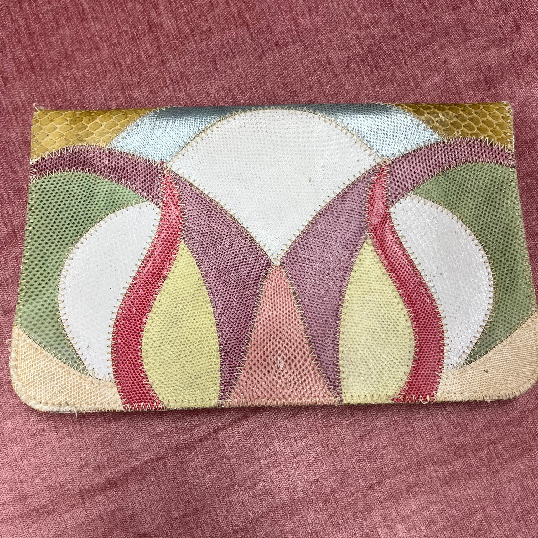 VTG Abstract Leather Clutch