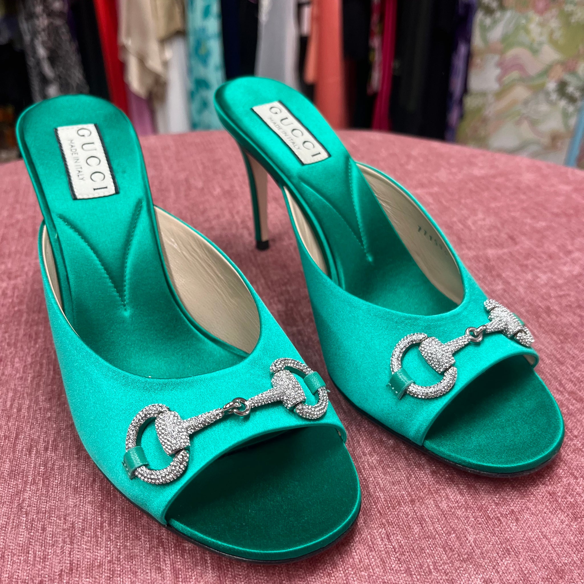 Emerald Gucci Slippers - Consignment