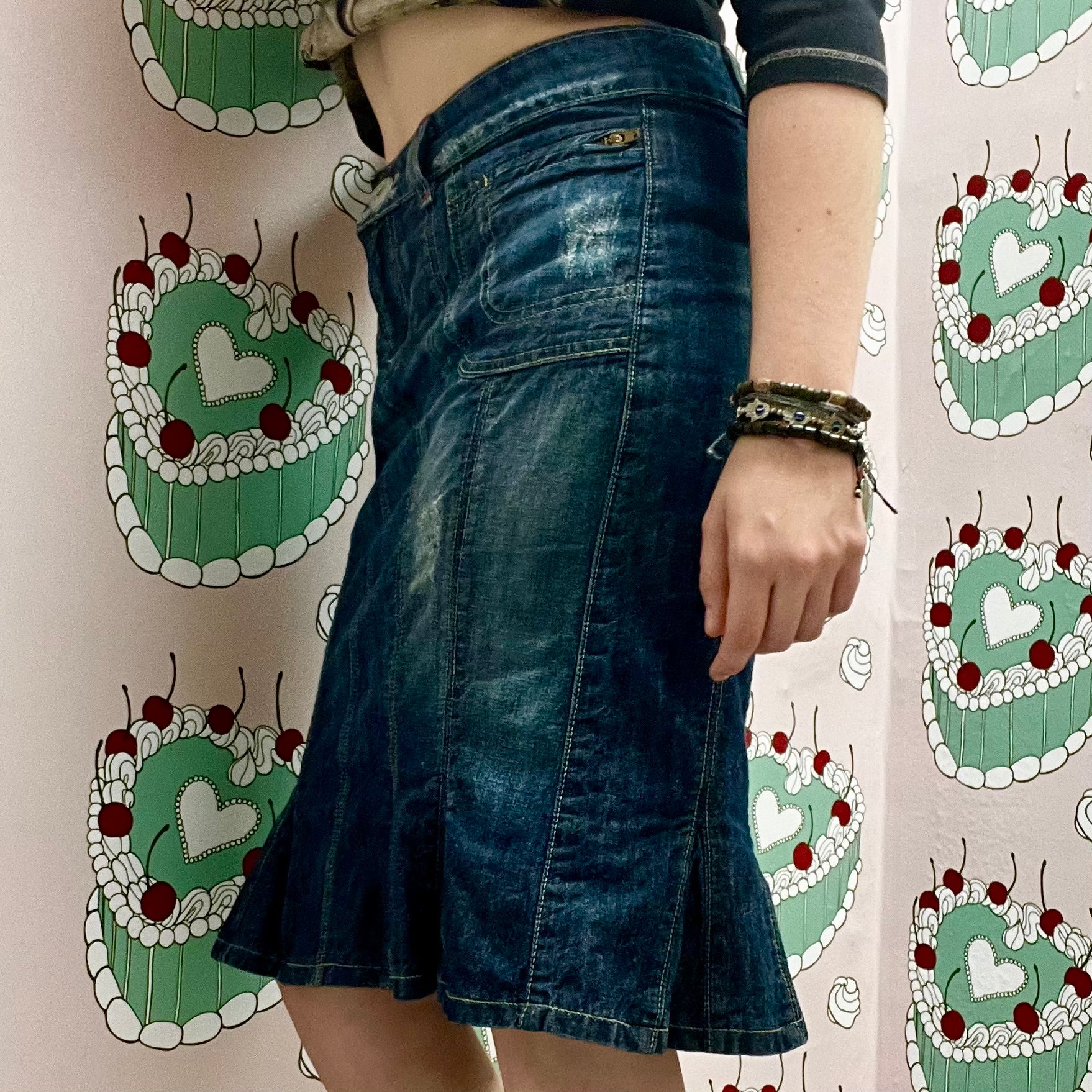 Bebe Denim Mermaid Skirt