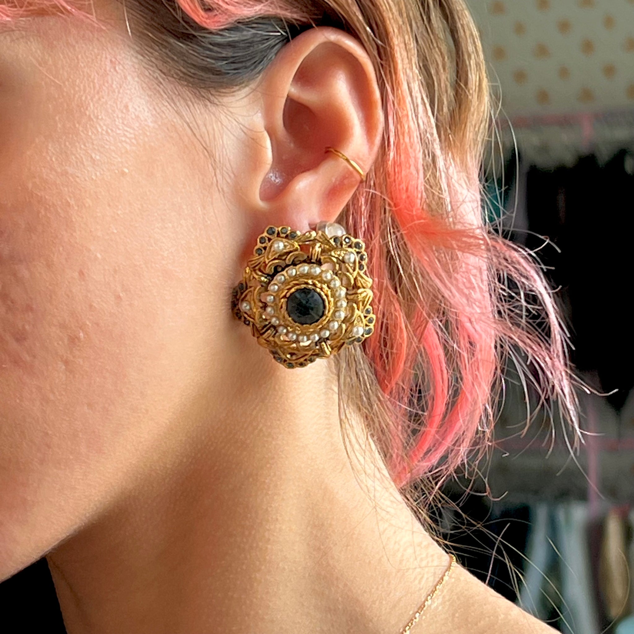 Flower Gem Earring