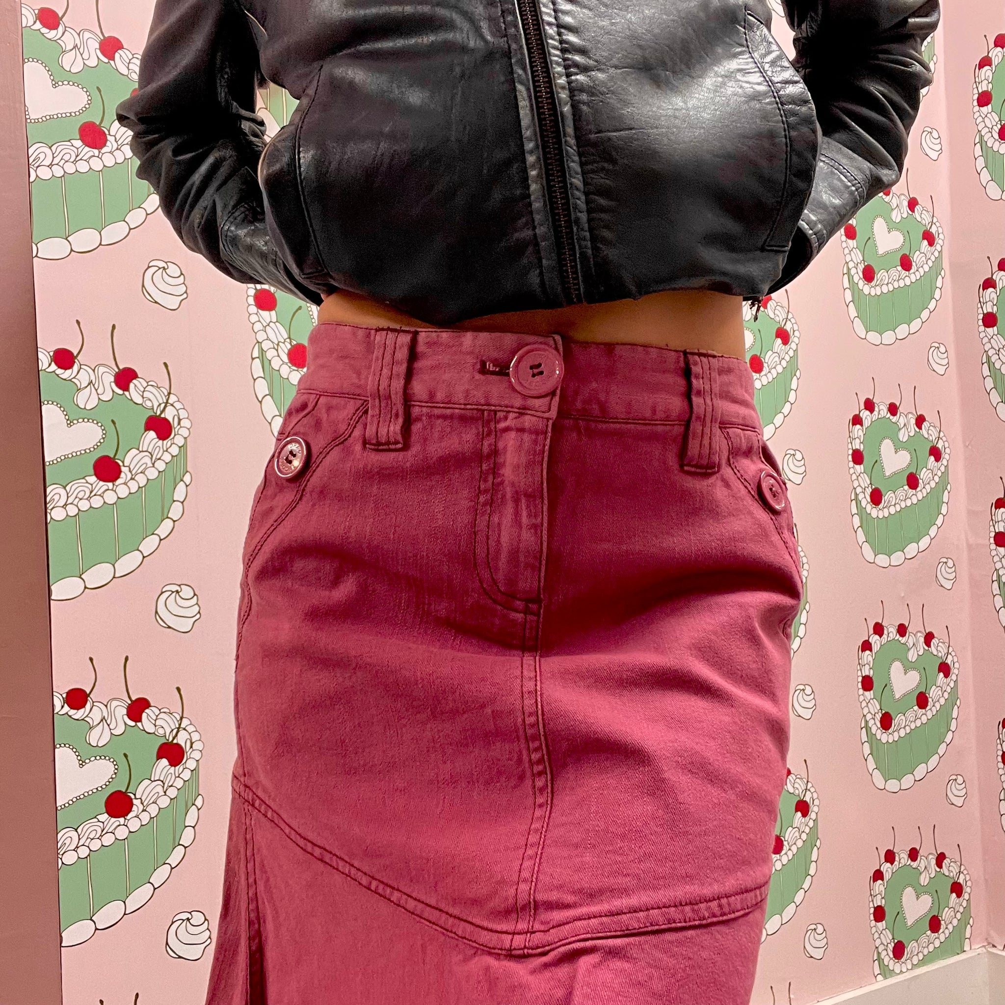 Marc Jacobs Magenta Denim Skirt