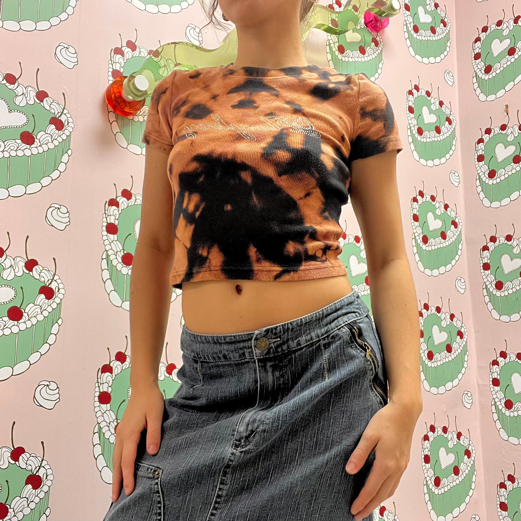 Tie-Dyed Play Boy Crop Top