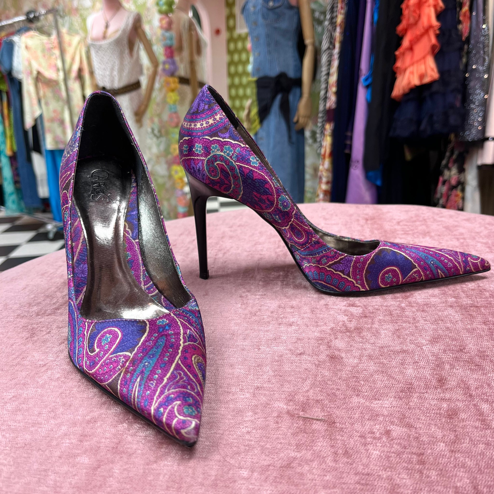 Purple Paisley Heels