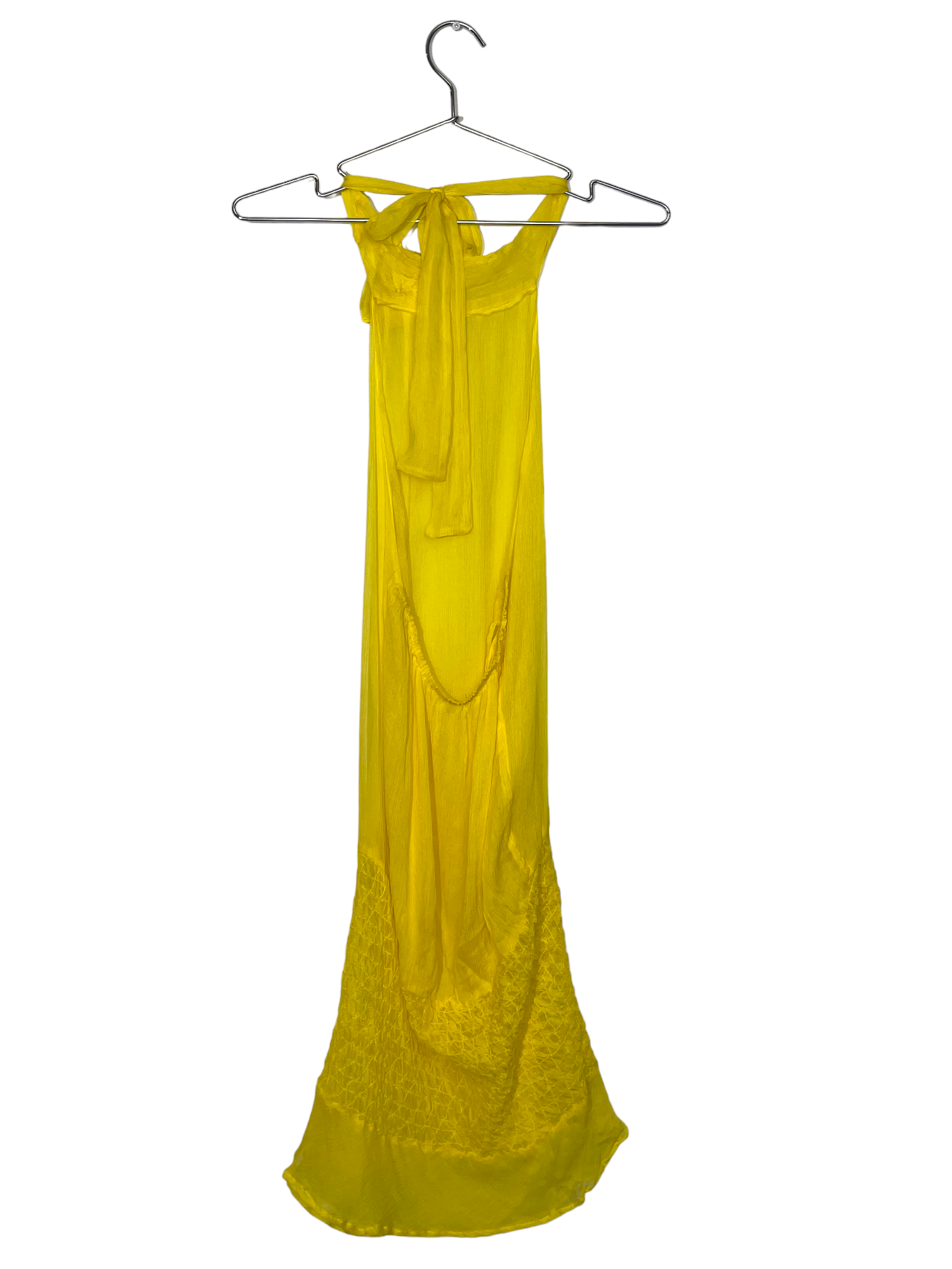 Silk Yellow Halter Dress