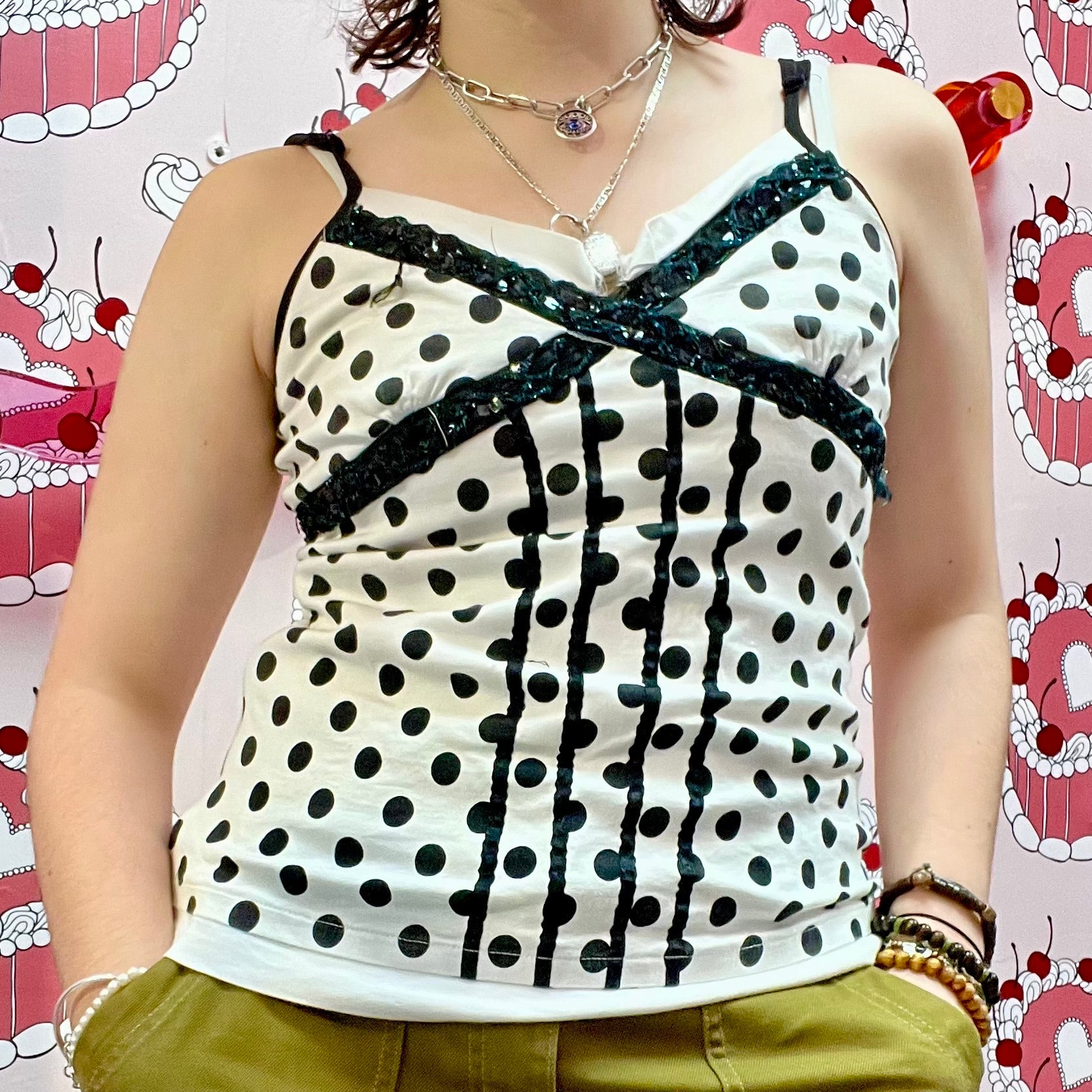 Polka dot camisole top