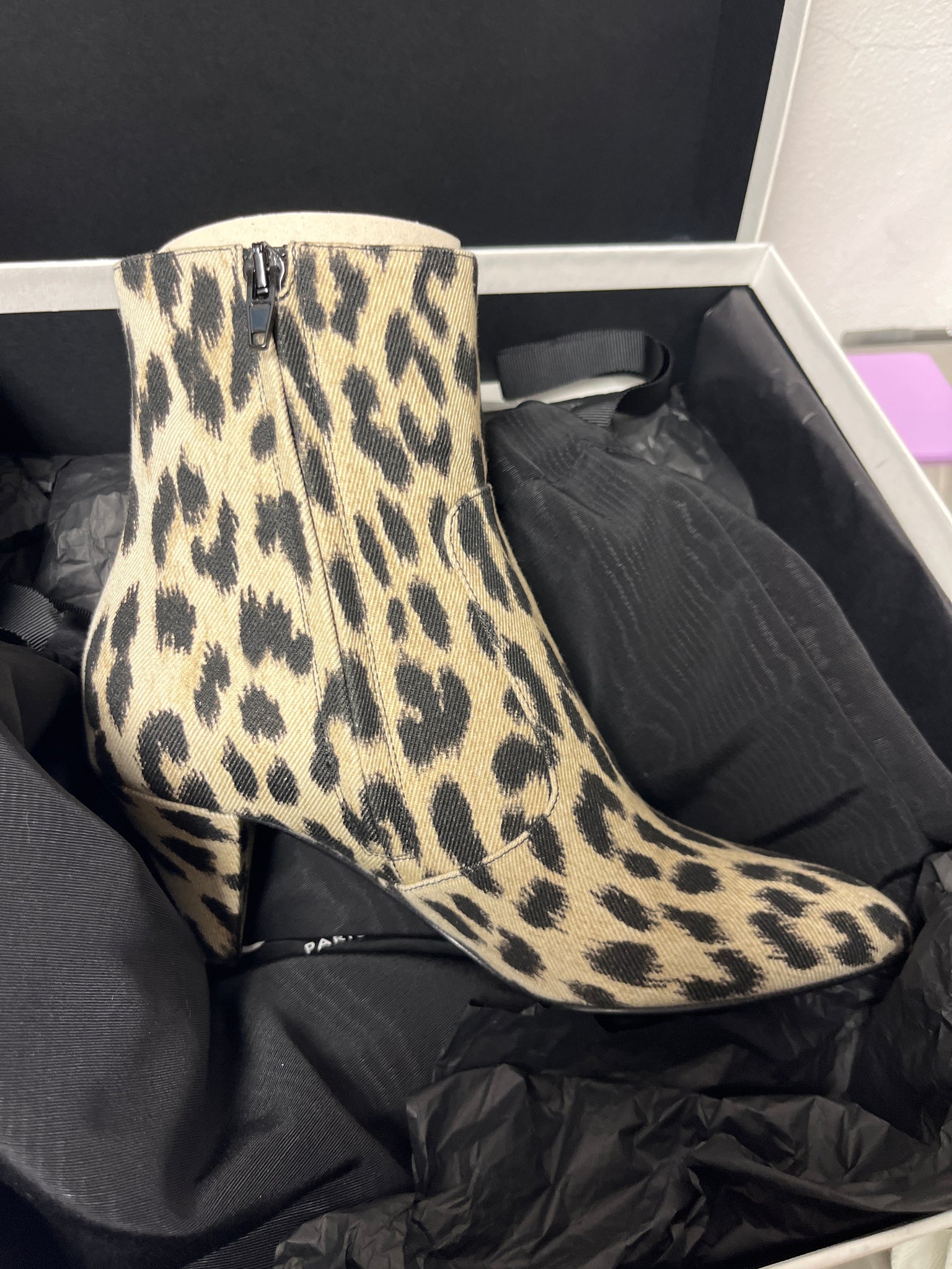 Celine Leopard ankle boots - consignment