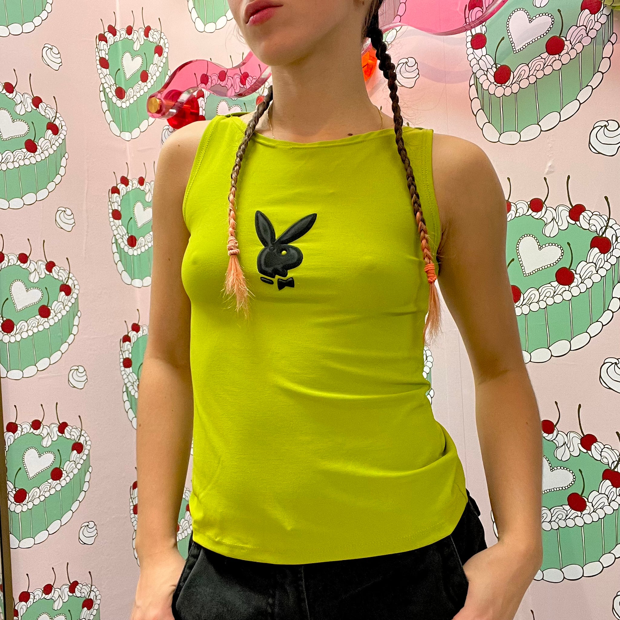 Green Playboy Top