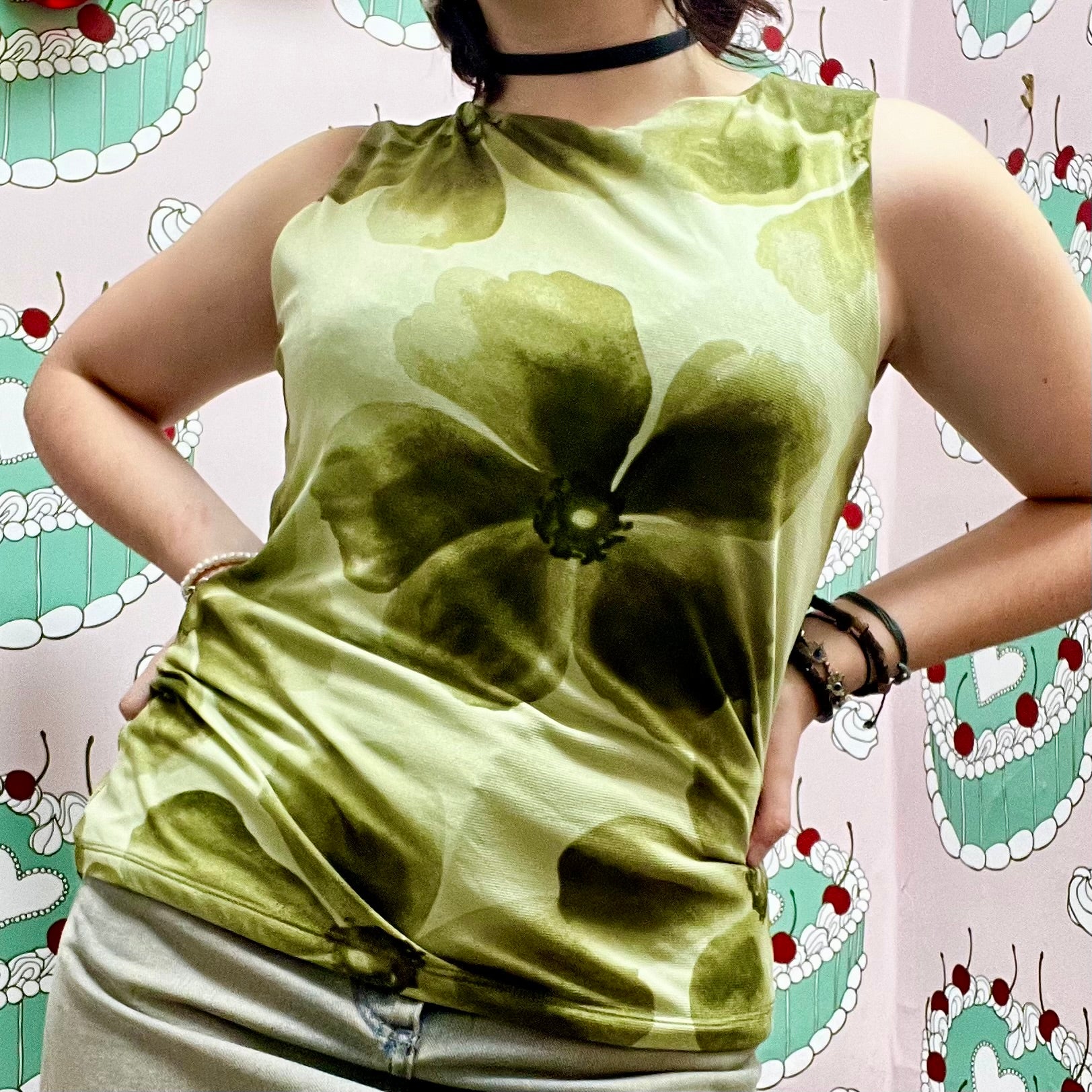 Green Flower Top