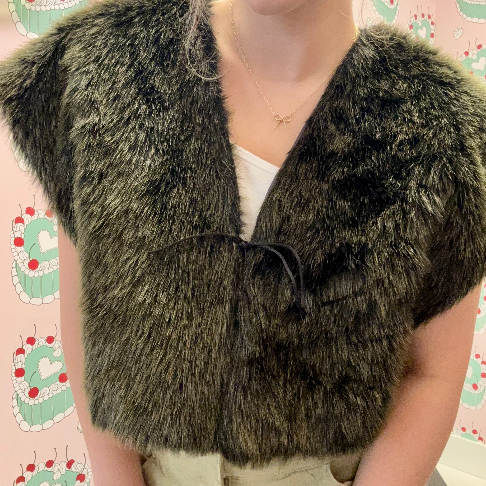 Cropped Faux Fur Vest