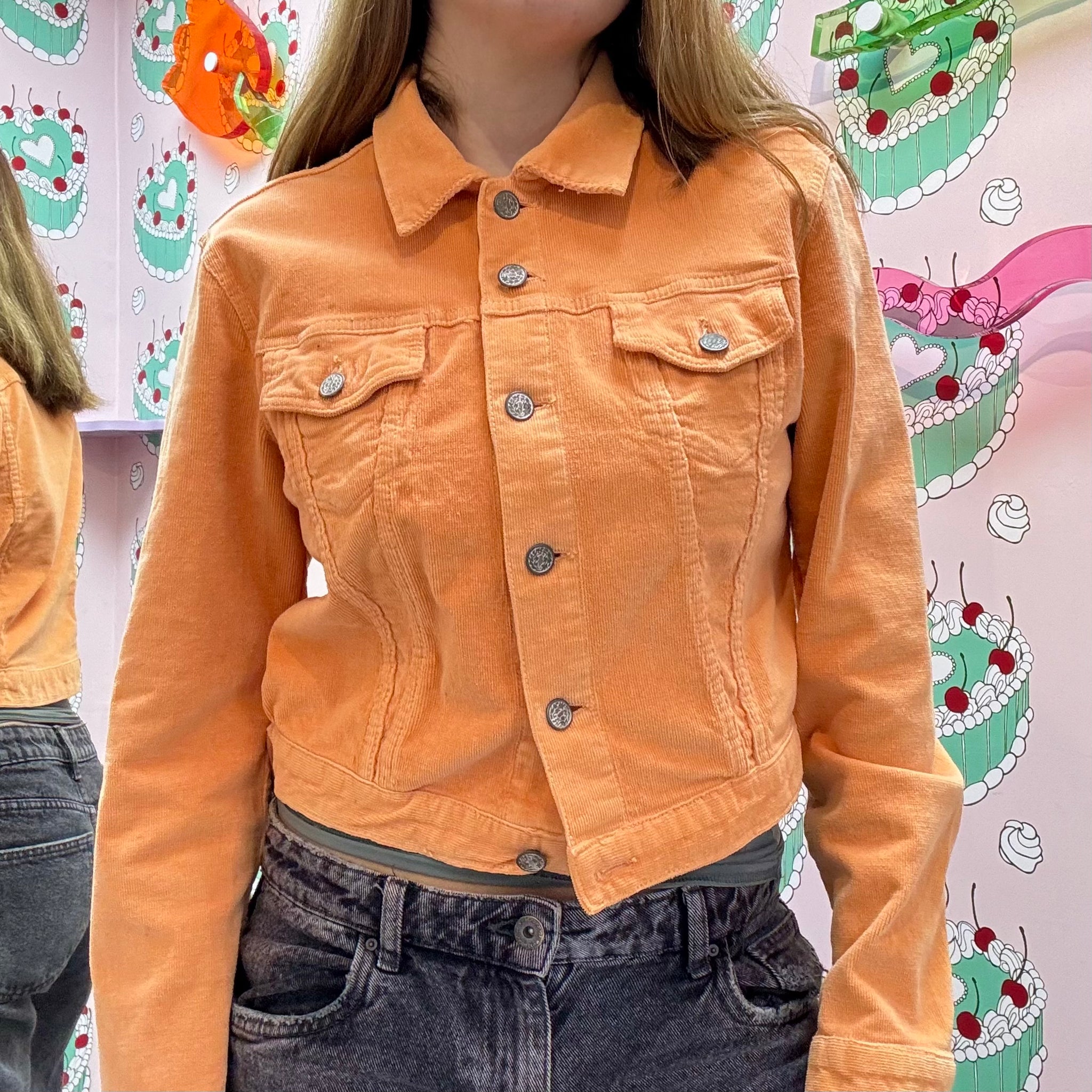 Bebe Orange Corduroy Jacket