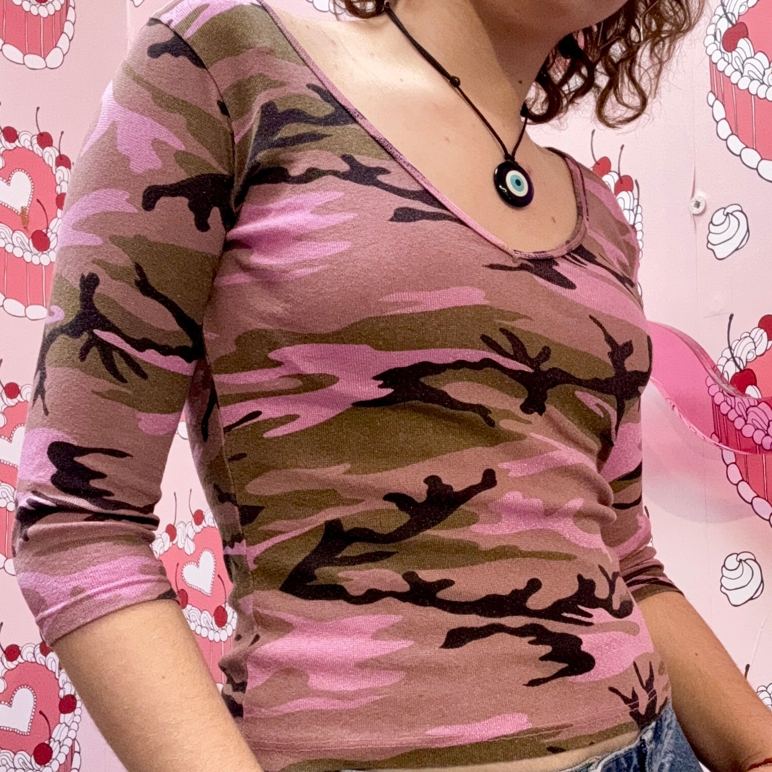 VTG Pink Camo Long Sleeve Top