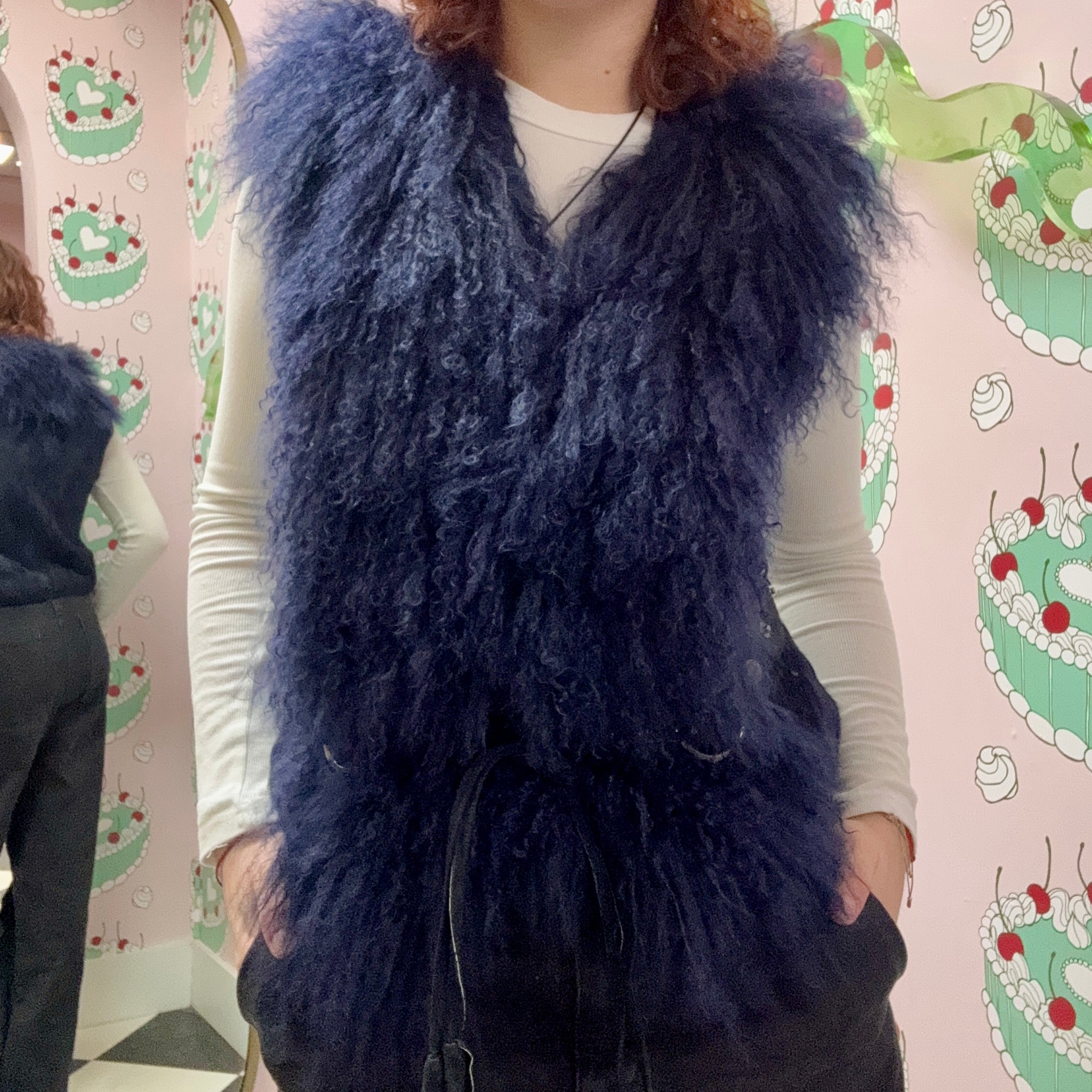 JayLey Navy Fur Vest