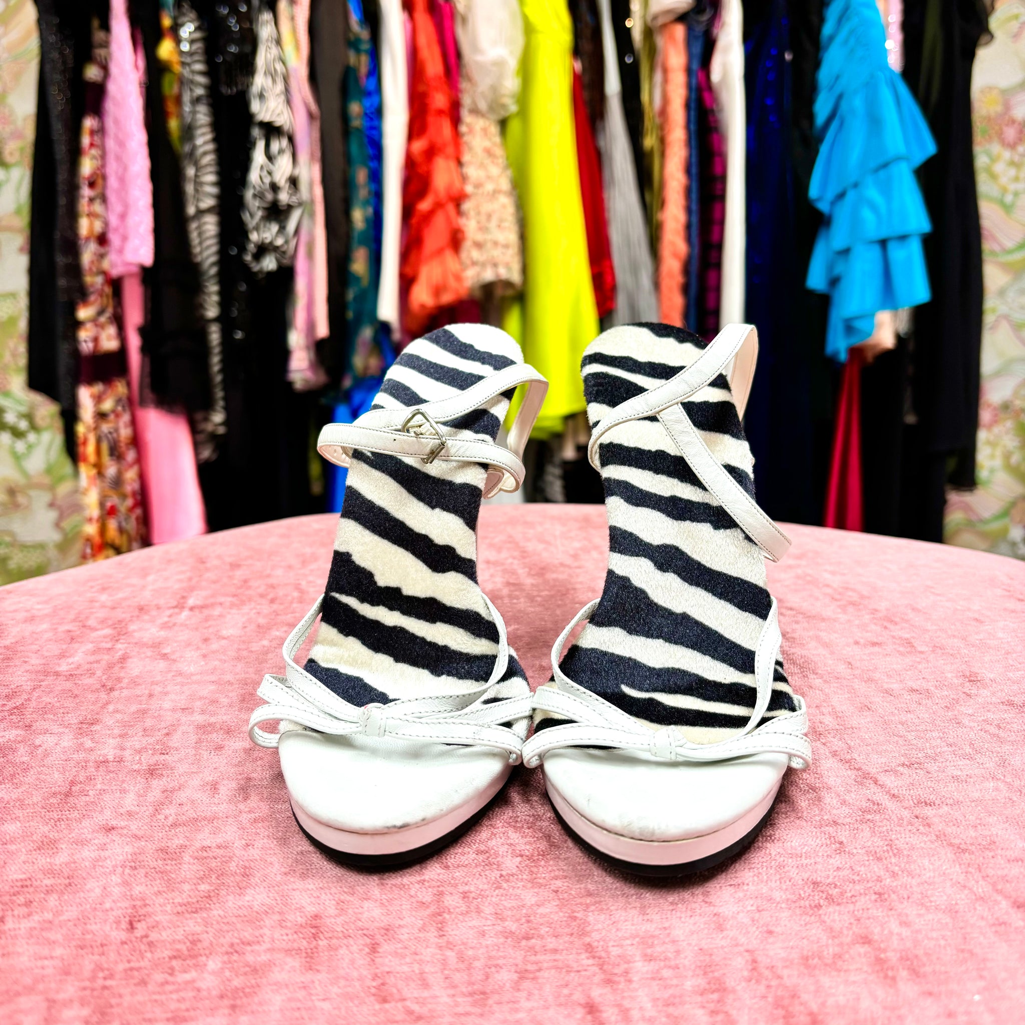 White Zebra Heels