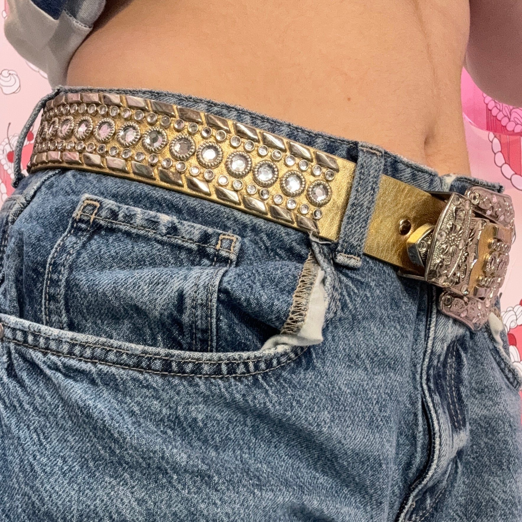 Gold Rhinestone Belt