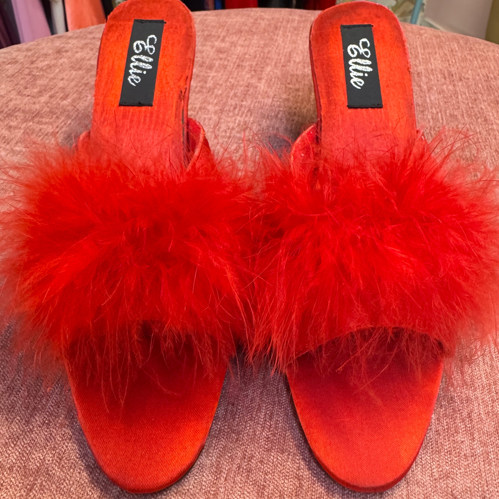 Ellie Fluffy Red Heels