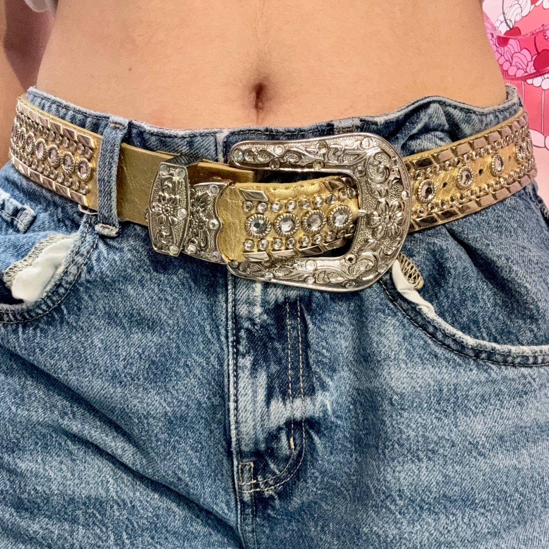 Gold Rhinestone Belt